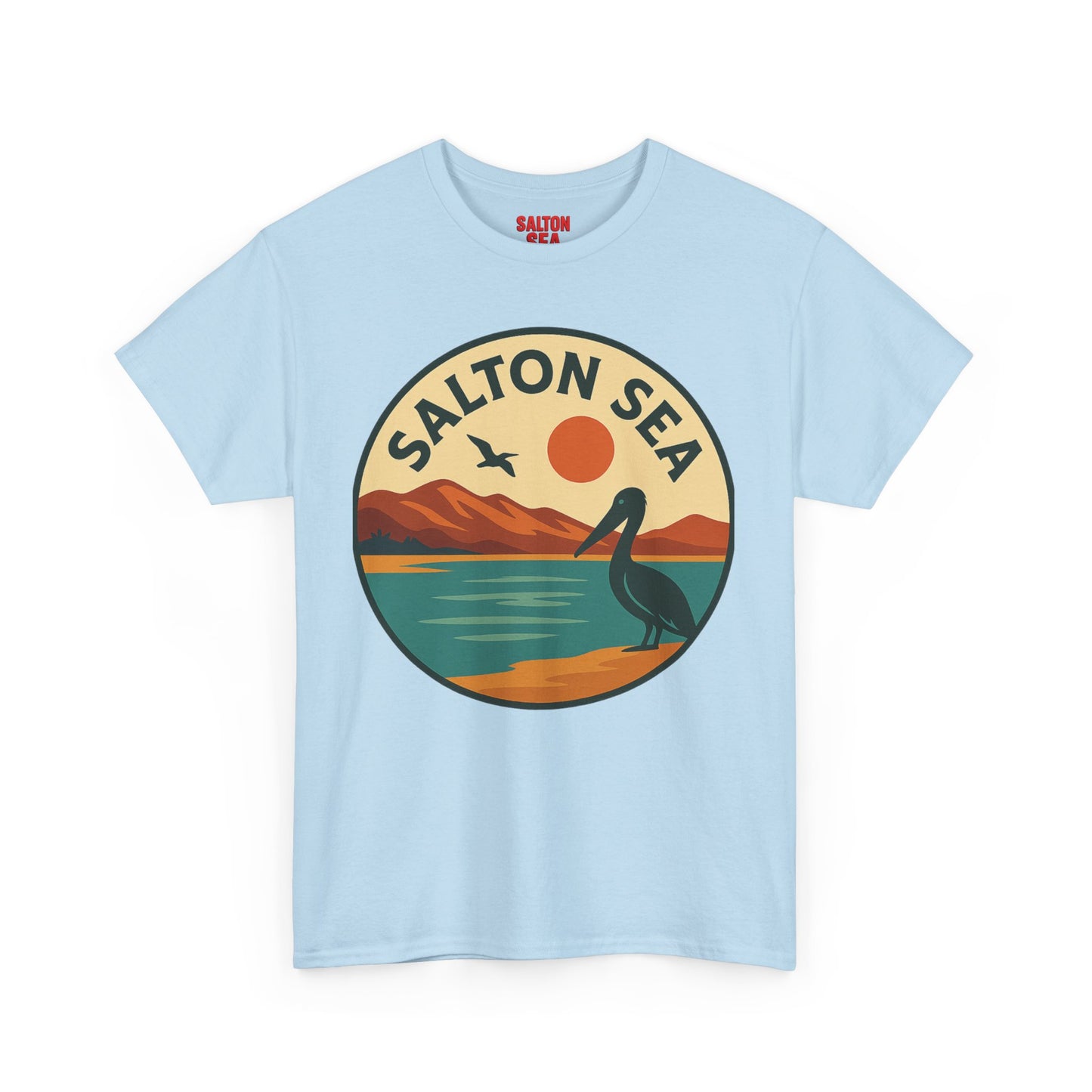 Salton Sea Graphic Tee | Unisex Heavy Cotton T-Shirt, Nature Lover Gift, Lake Adventure Shirt, Outdoor Apparel, Vintage Lake Design