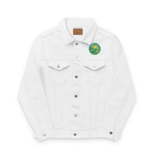 Leech Lake Unisex Embroidered Denim Jacket - Trendy Fall Fashion, Casual Layering, Everyday Wear, Stylish Gift, Unique Statement Piece