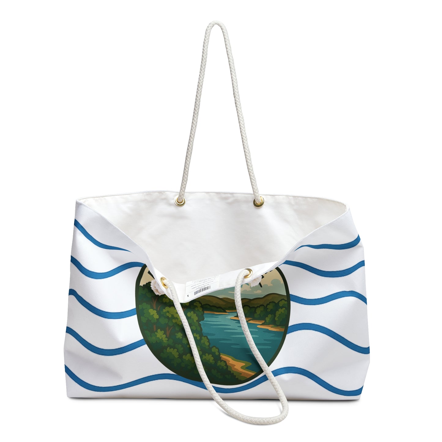 Lake Oconee Weekender Bag White | Travel Tote, Beach Bag, Vacation Essentials, Escape Bag, Lake Life Carryall