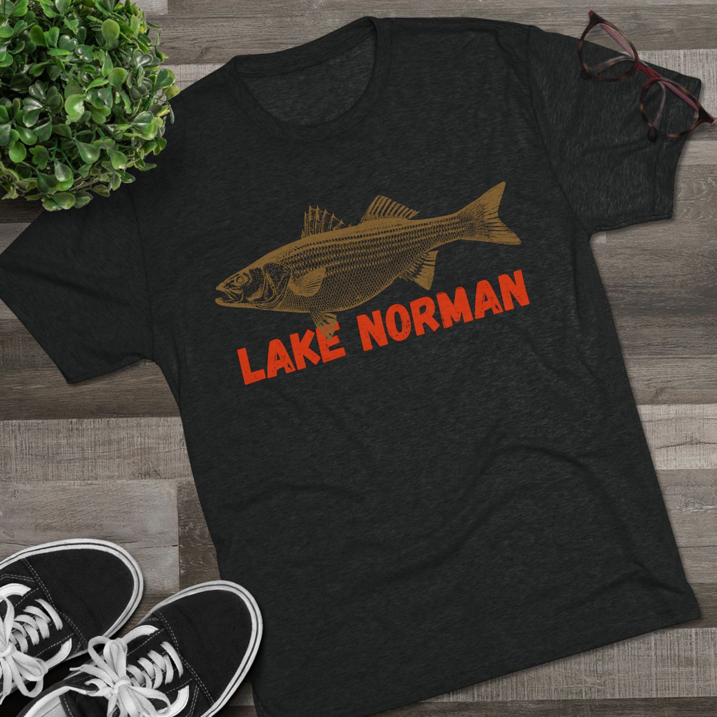 Lake Norman Fishing Tee, Unisex Crew Neck Shirt, Summer Lake Apparel, Gift for Fishermen, Outdoor Adventure T-Shirt, Lake House Style