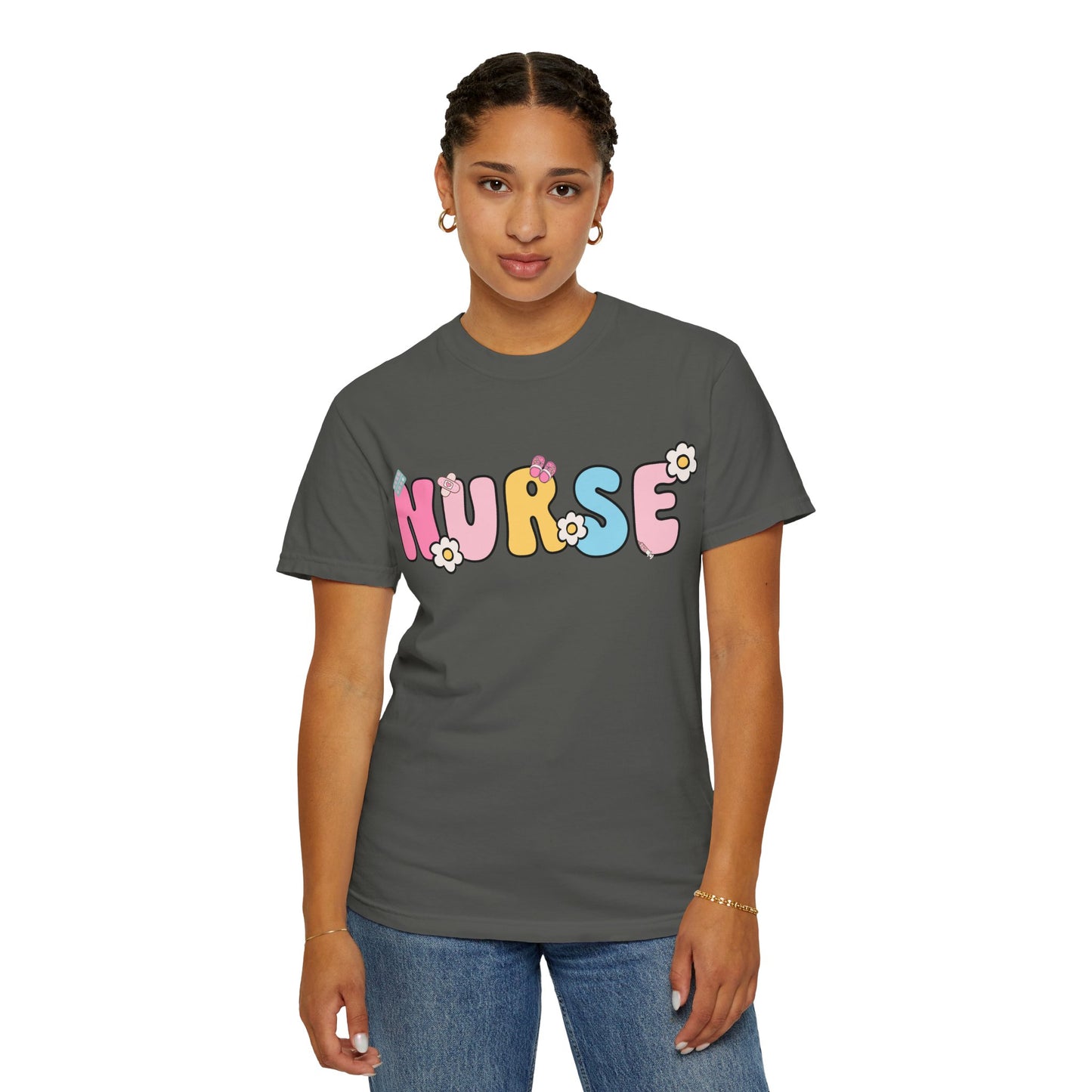 Playful Nurse T-Shirt - Fun Gift for Healthcare Workers, Floral Design, Birthday Present, Nurse Appreciation Week, Casual Wear
