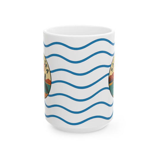 Salton Sea Serene Sunrise Ceramic Mug - Perfect for Coffee Lovers, Gift for Nature Enthusiasts, Beach Lover's Delight, Ocean Vibes, Relaxation