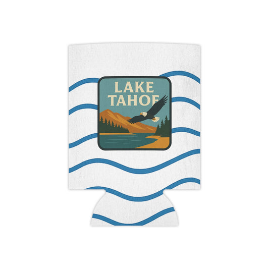 Lake Tahoe Can Cooler | Vintage Lake House Drink Holder, Outdoor Party Favor, Moose Design, Camping Gear, Summer BBQ Essential