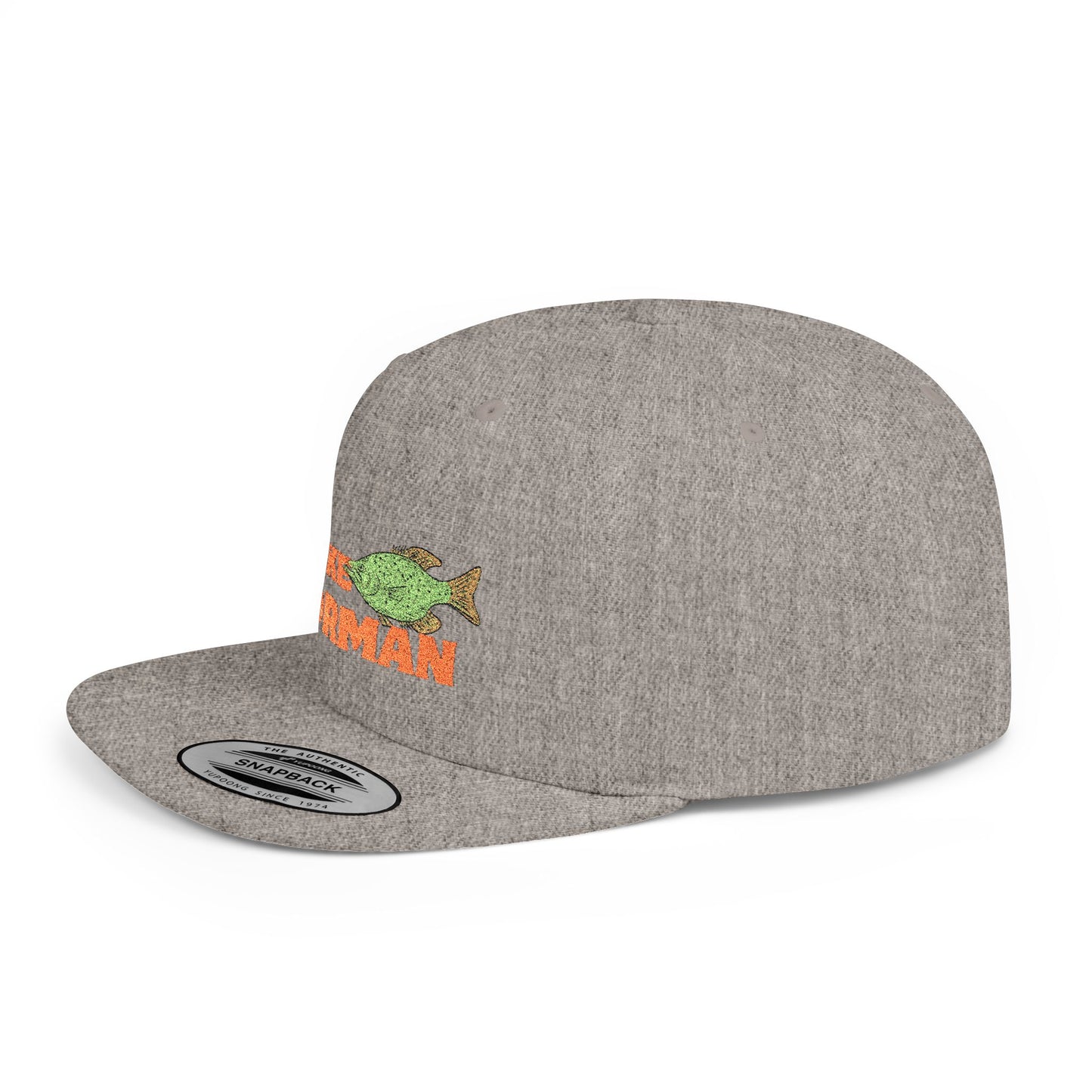 Lake Norman Fish Flat Bill Snapback Hat, Fishing Cap, Outdoor Gear, Lake House Gift, Summer Accessories, Stylish Headwear