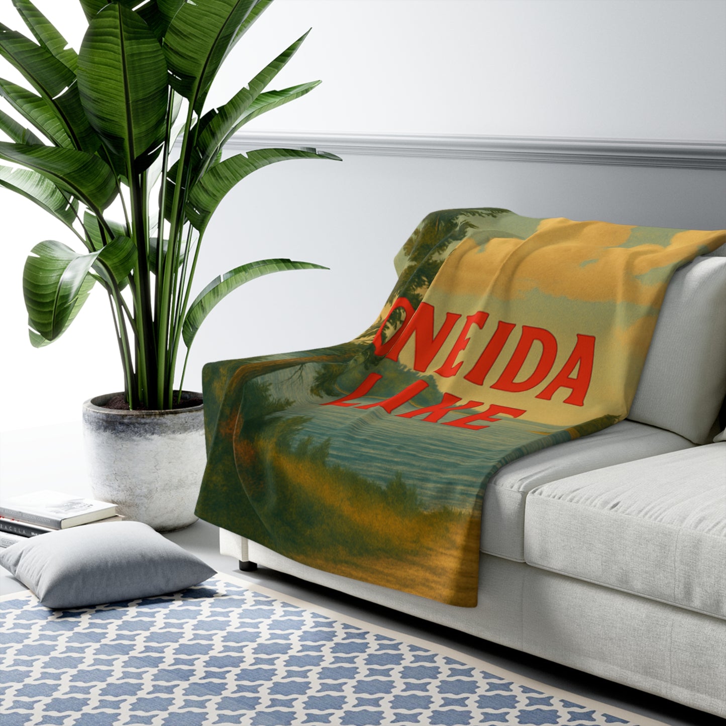 Oneida Lake Sherpa Fleece Blanket