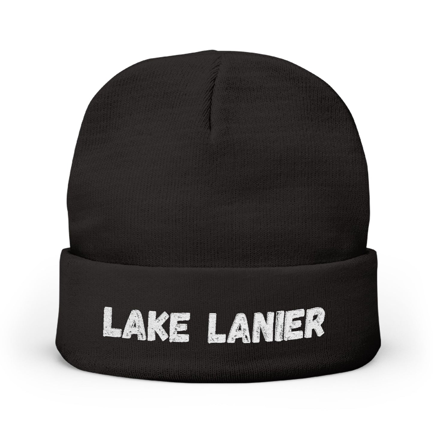 Lake Lanier Cozy Embroidered Knit Beanie, Winter Hat, Lake Lanier Merchandise, Warm Knit Hat, Gift for Her, Outdoor Beanie
