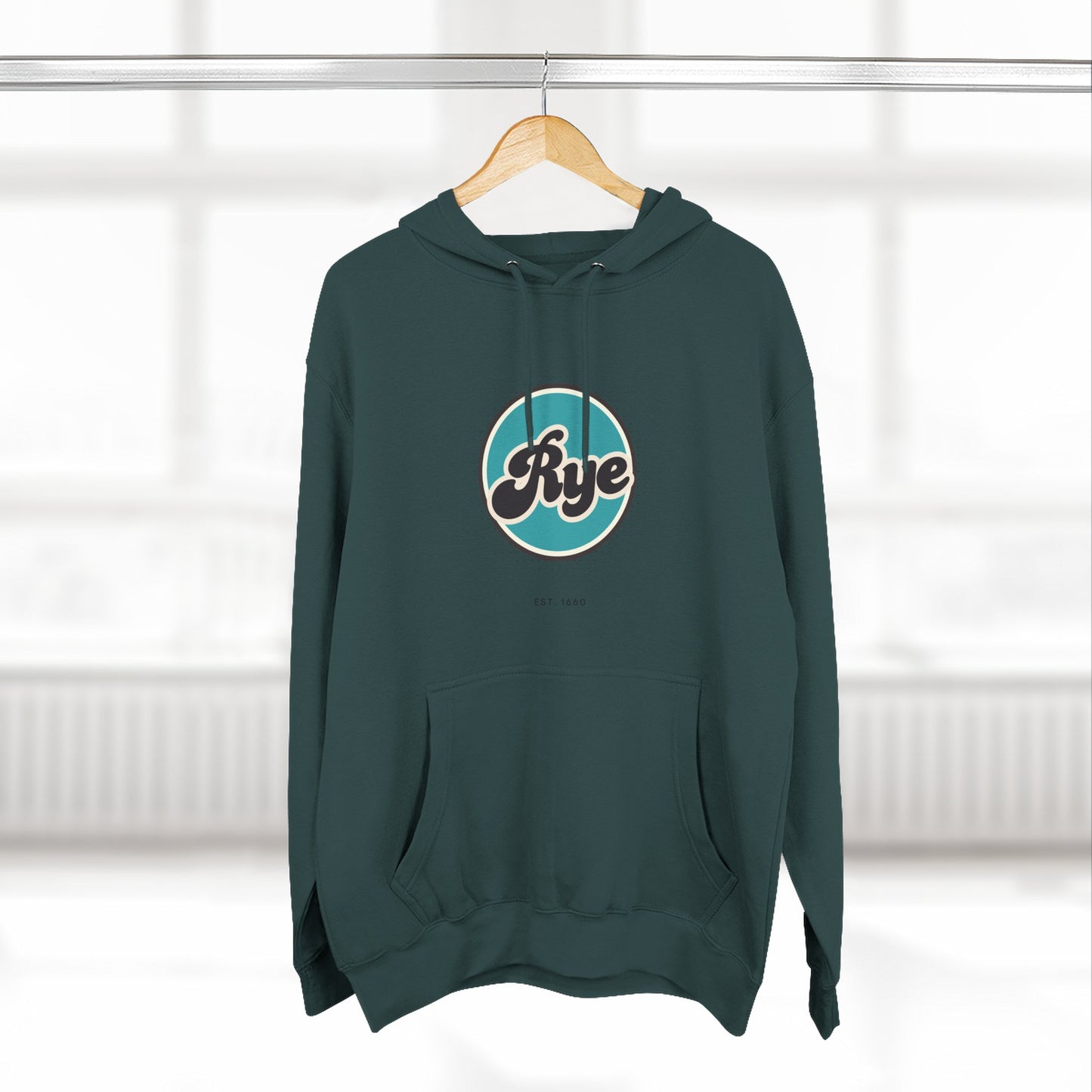 Rye Retro Vibe Hoodie for Casual Days, Streetwear, Unisex Gift, Cozy Layering Apparel