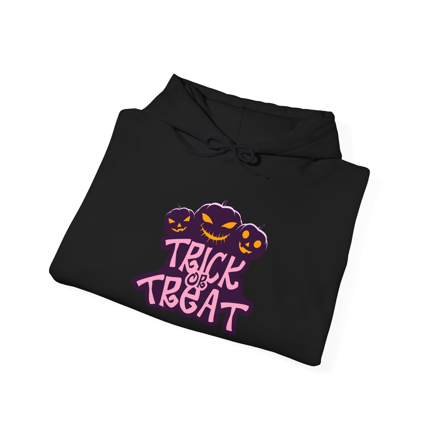 Halloween Trick or Treat Hoodie, Cozy Unisex Sweatshirt, Perfect for Fall Celebrations, Spooky Season Apparel, Gift for Halloween Lovers
