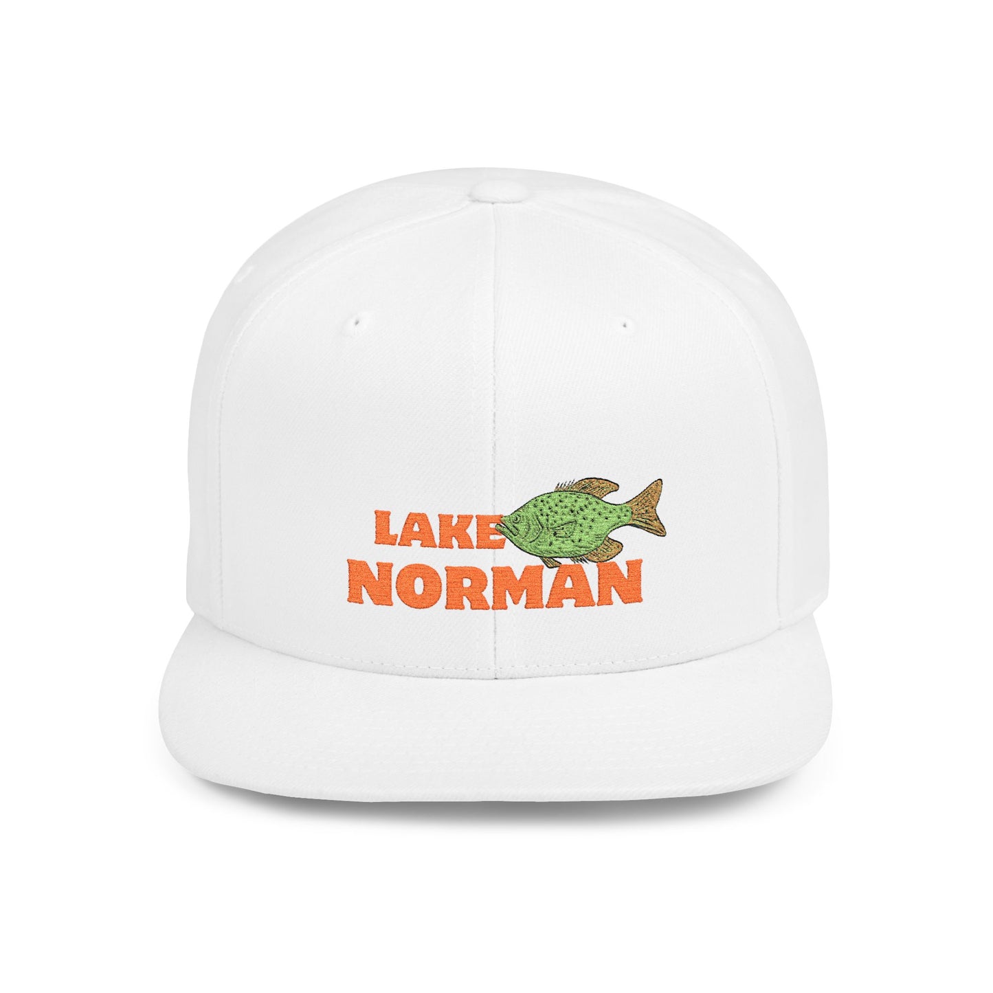Lake Norman Fish Flat Bill Snapback Hat, Fishing Cap, Outdoor Gear, Lake House Gift, Summer Accessories, Stylish Headwear