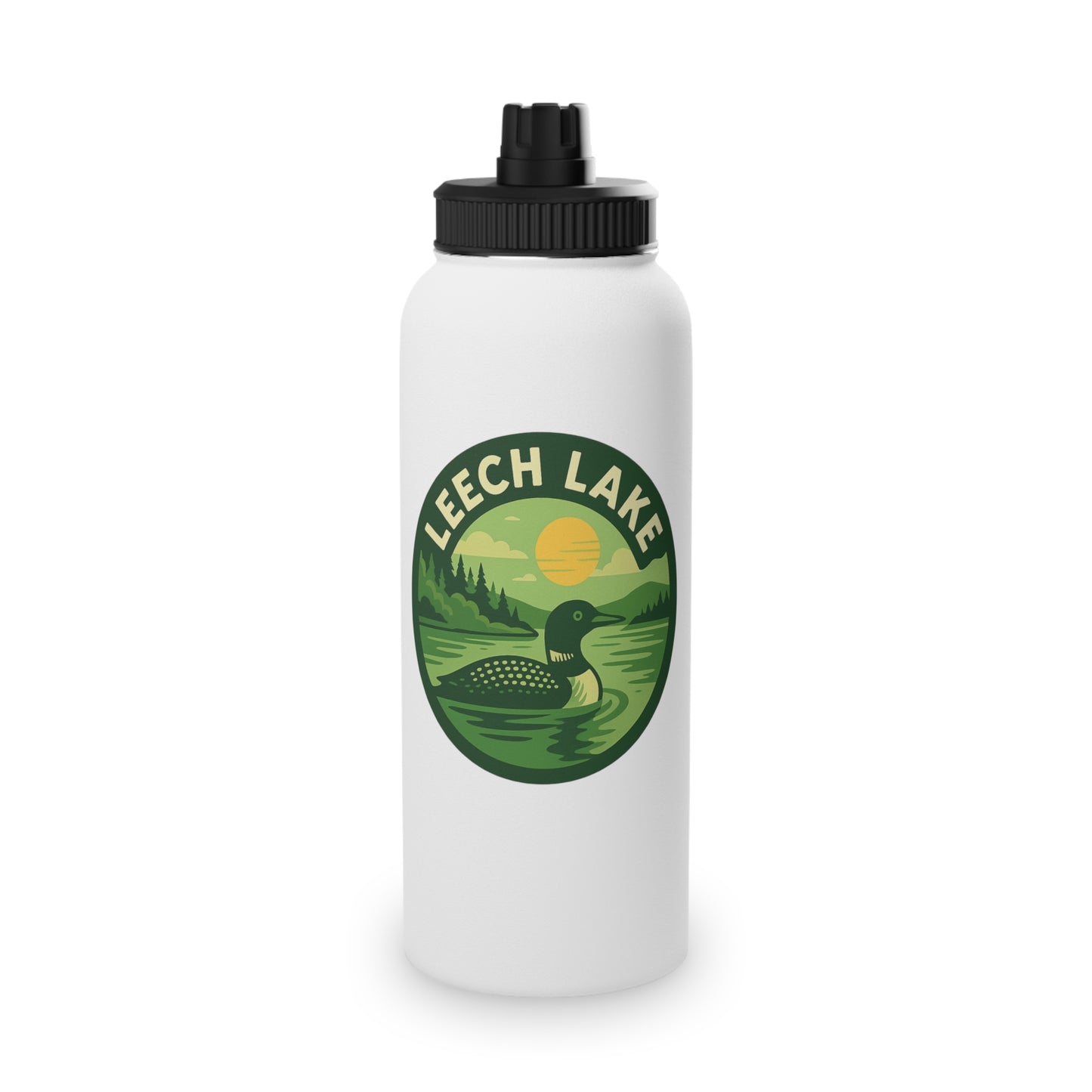 Leech Lake Stainless Steel Water Bottle, Sports Lid