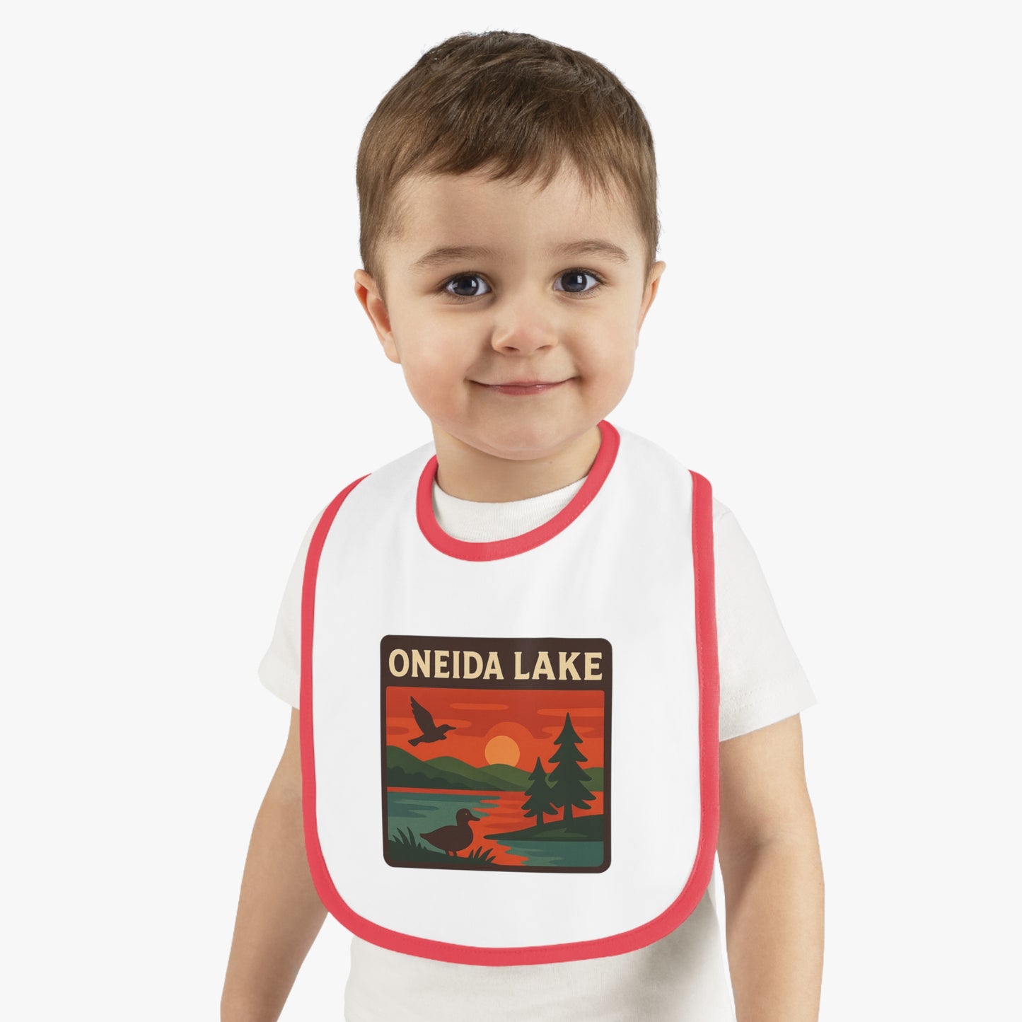 Oneida Lake Baby Contrast Trim Jersey Bib