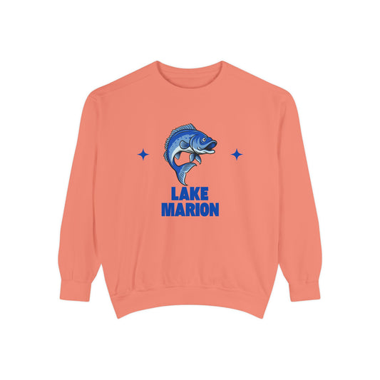 Lake Marion Fish Design Unisex Sweatshirt | Cozy Fishing Apparel, Casual Wear, Gift for Anglers, Lake Day Outfit, Nature Lovers Sweatshirt