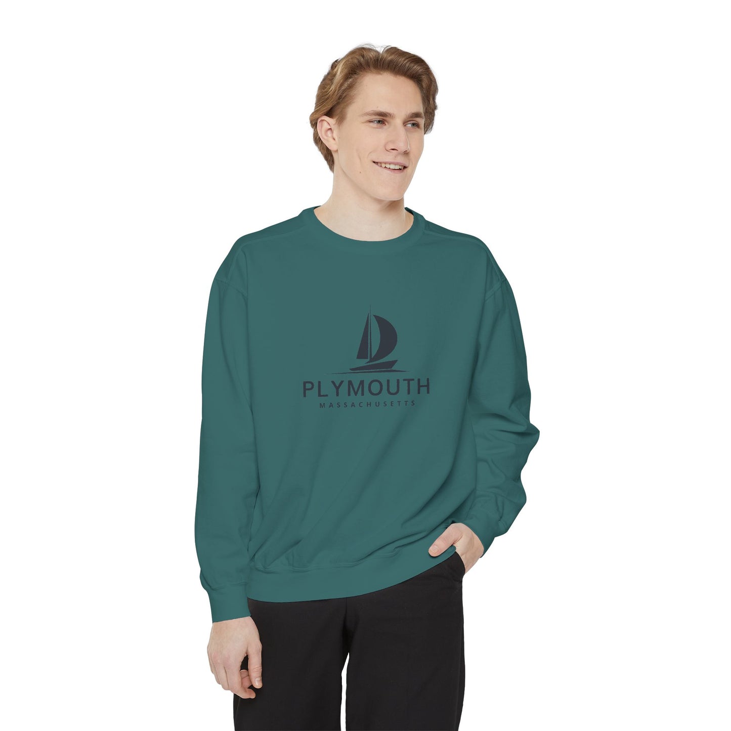 Plymouth Vibes Unisex Sweatshirt | Garment-Dyed Comfort, Perfect for Casual Outings, Travel, Gifts, Autumn Days