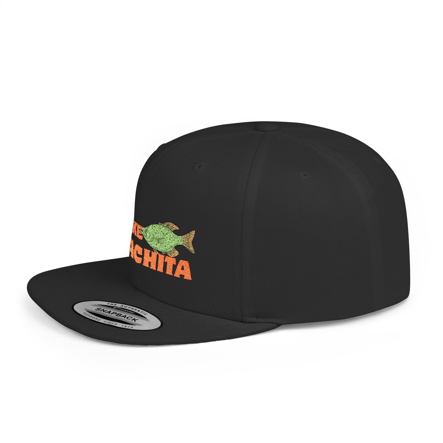 Lake Ouachita Fish Flat Bill Snapback Hat, Fishing Cap, Outdoor Gear, Lake House Gift, Summer Accessories, Stylish Headwear