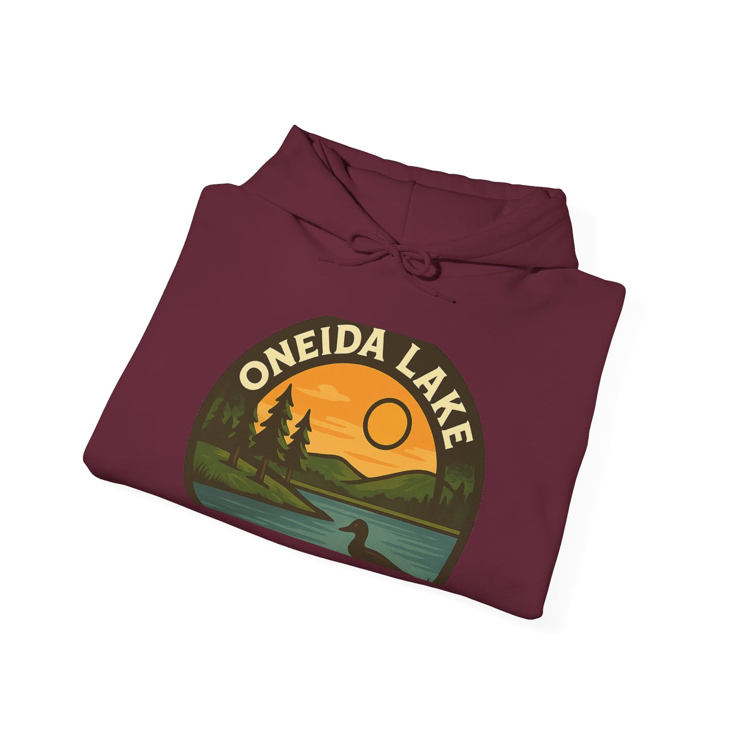 Oneida Lake Hoodie, Cozy Casual Wear, Unisex Sweatshirt, Lake Lover Gift, Outdoor Adventure Apparel, Summer Retreat Fashion