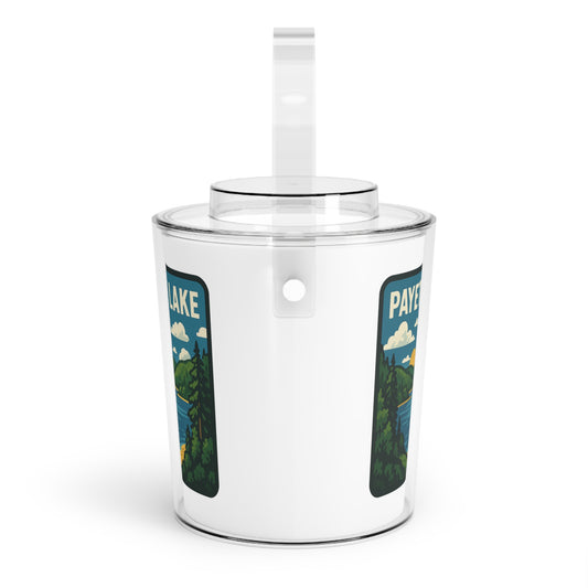 Payette Lake Charming Lake House Ice Bucket with Tongs, Summer Party Essential, Outdoor Gatherings, Vintage Lake Decor, Unique Gifts for Hosts