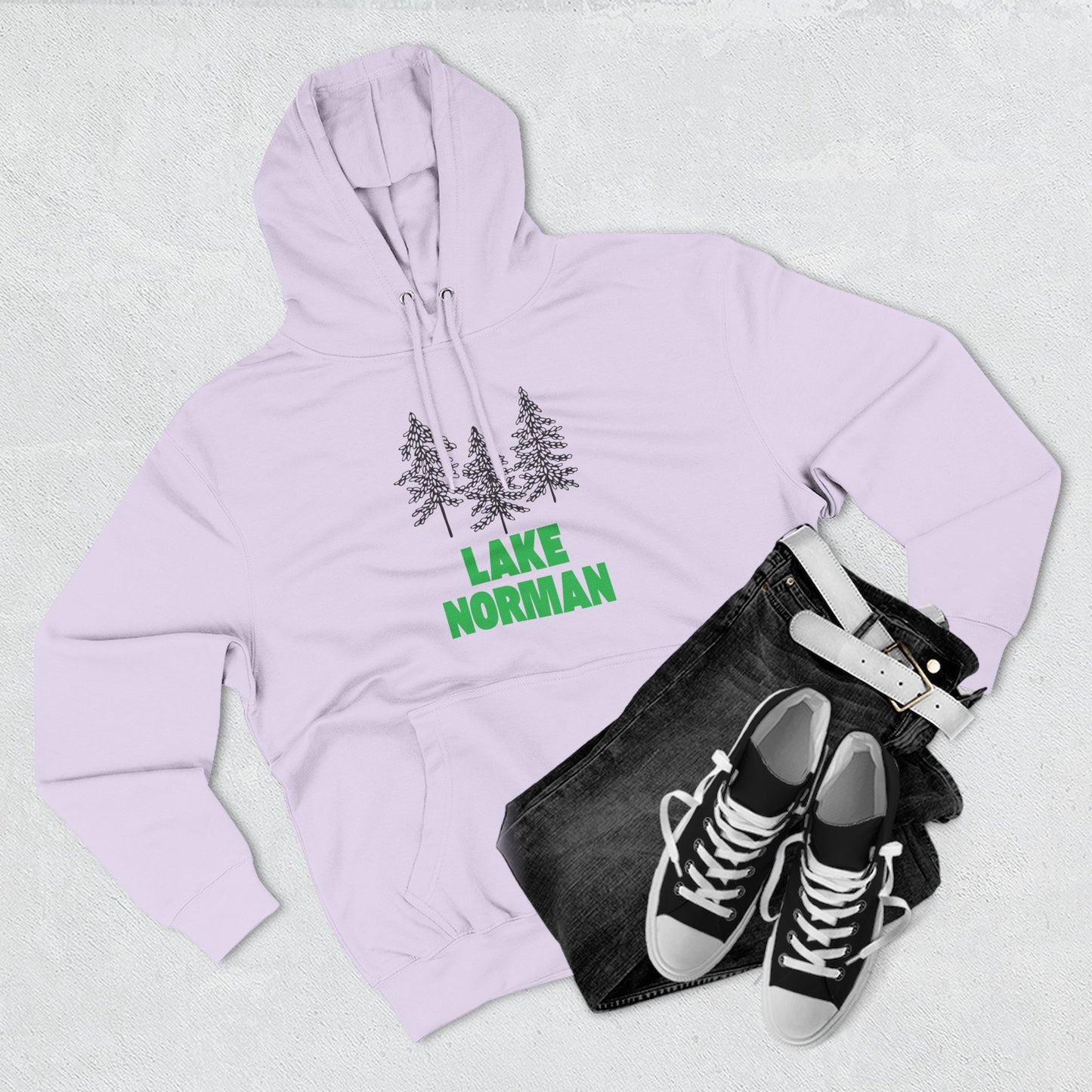 Lake Norman Fleece Hoodie, Cozy Sweatshirt, Outdoor Adventure Wear, Unique Gift for Lake Lovers, Perfect for Fall and Winter