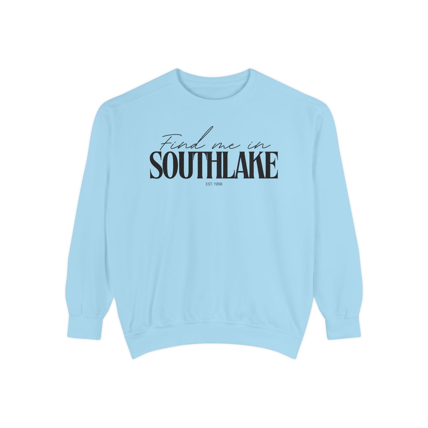 Southlake Cozy Sweatshirt, Unisex Garment-Dyed Crew, Casual Wear, Gift for Friends, Fall Fashion, Lounge Style