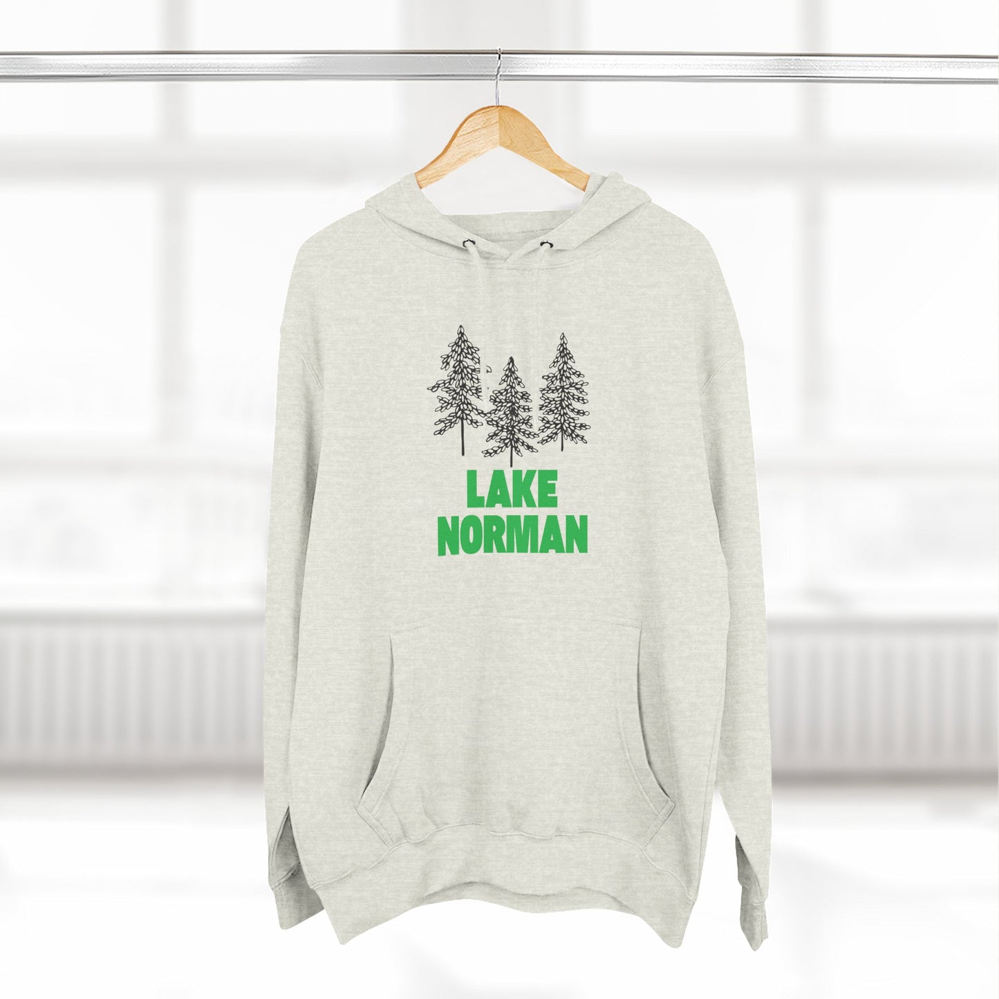 Lake Norman Fleece Hoodie, Cozy Sweatshirt, Outdoor Adventure Wear, Unique Gift for Lake Lovers, Perfect for Fall and Winter