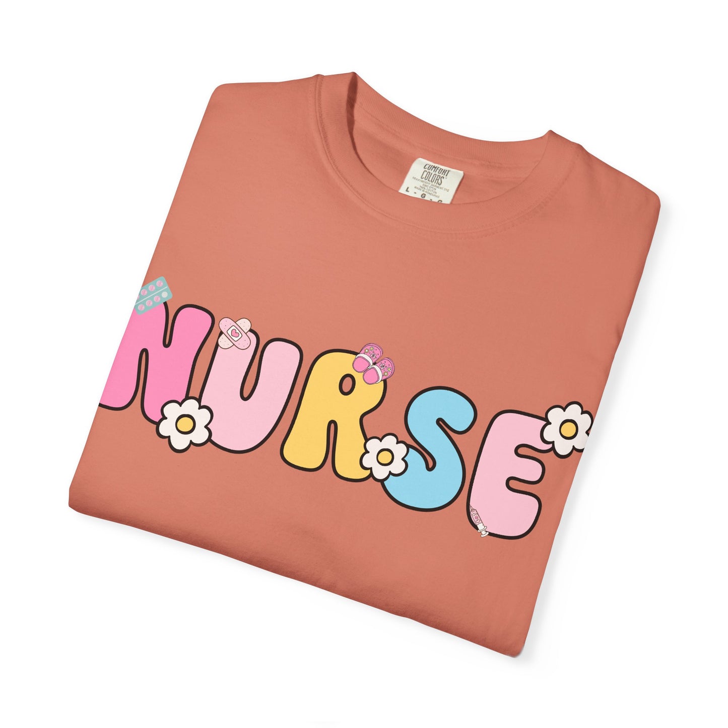 Playful Nurse T-Shirt - Fun Gift for Healthcare Workers, Floral Design, Birthday Present, Nurse Appreciation Week, Casual Wear