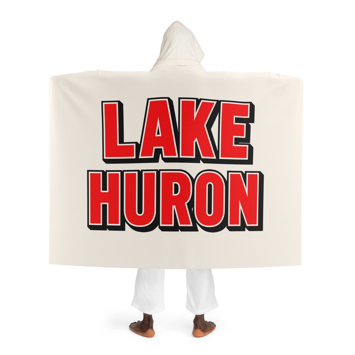 Lake Huron Cozy Hooded Sherpa Fleece Blanket - Perfect for Chilly Evenings, Movie Nights, Cozy Home Décor, Gifts for Her, Winter Snuggles