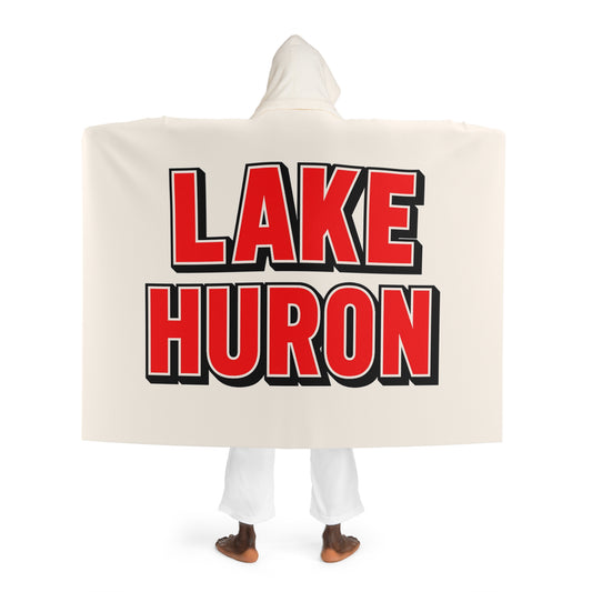 Lake Huron Cozy Hooded Sherpa Fleece Blanket - Perfect for Chilly Evenings, Movie Nights, Cozy Home Décor, Gifts for Her, Winter Snuggles