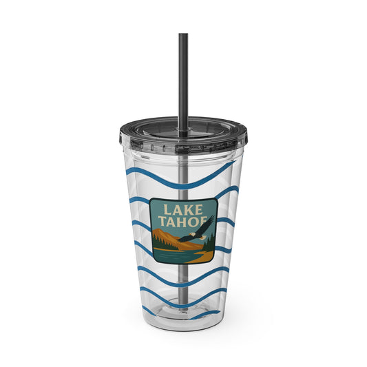 Lake Tahoe Sunsplash Tumbler, 16oz Clear Drink Cup for Outdoor Adventures, Customizable Travel Mug, Perfect for Summer Fun, Eco-Friendly Beverage [...]