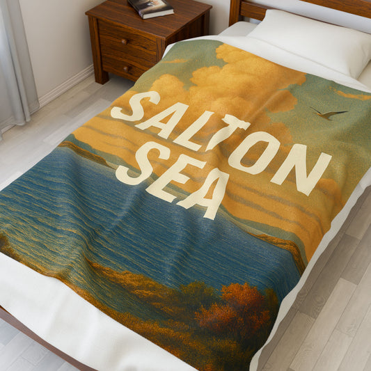 Salton Sea Velveteen Plush Blanket