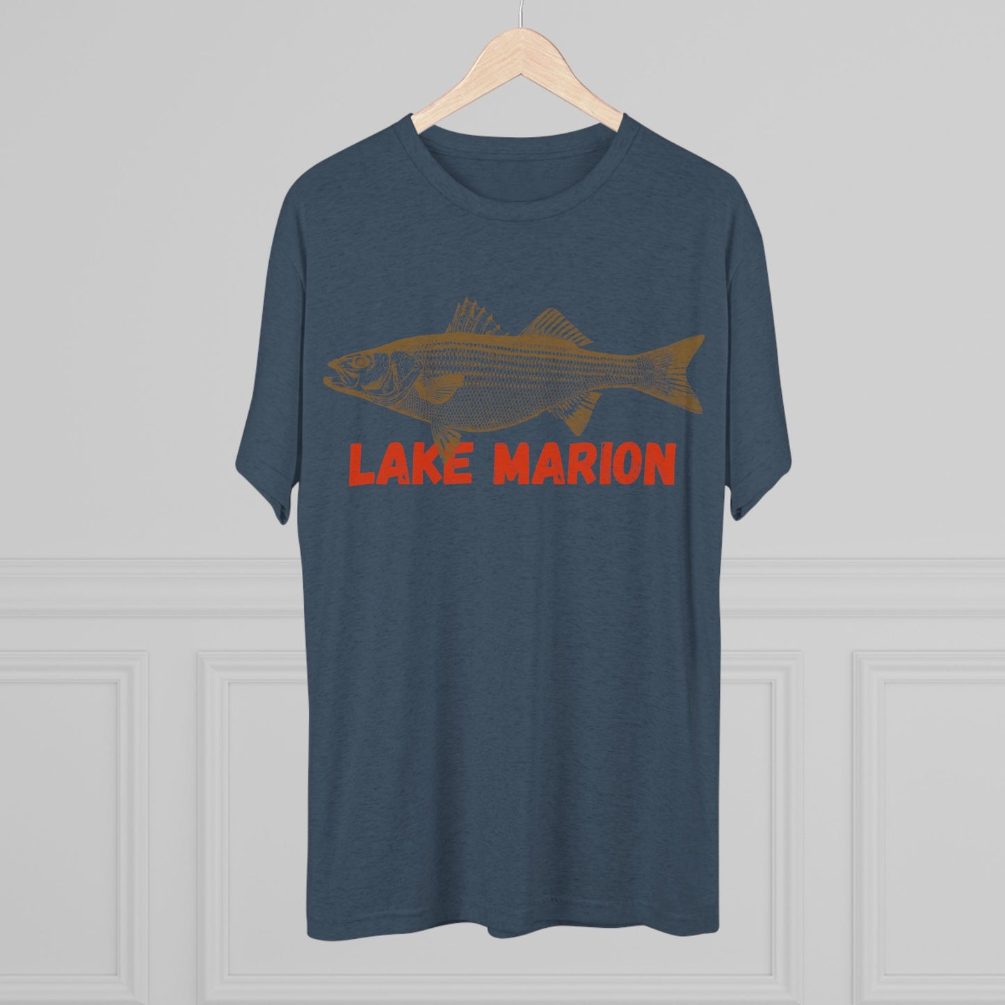 Lake Marion Fishing Tee, Unisex Crew Neck Shirt, Summer Lake Apparel, Gift for Fishermen, Outdoor Adventure T-Shirt, Lake House Style