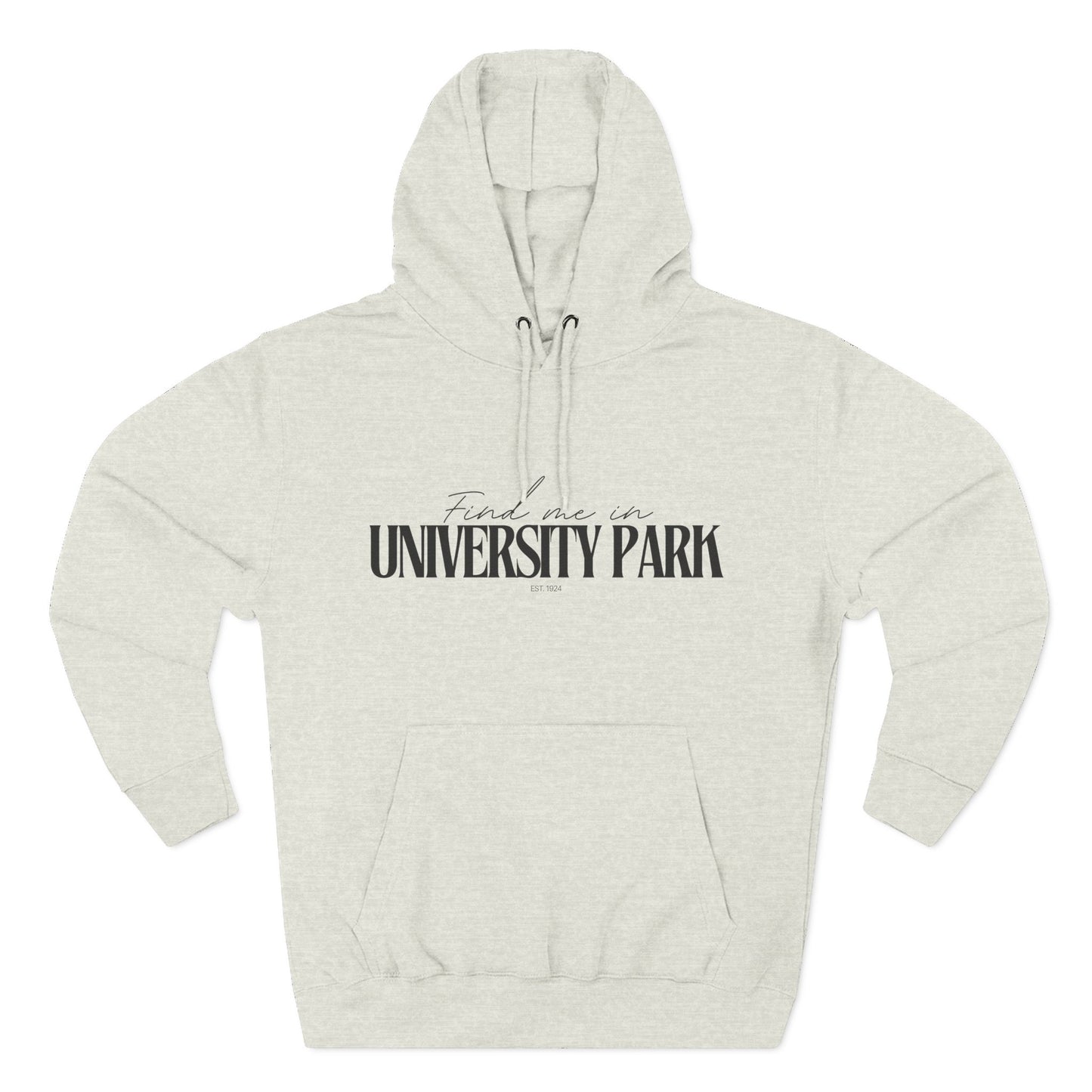 University Park Stylish Three-Panel Fleece Hoodie for Everyday Comfort, Personalized Gift, Casual Wear, Unisex Hoodie, Cozy Fashion