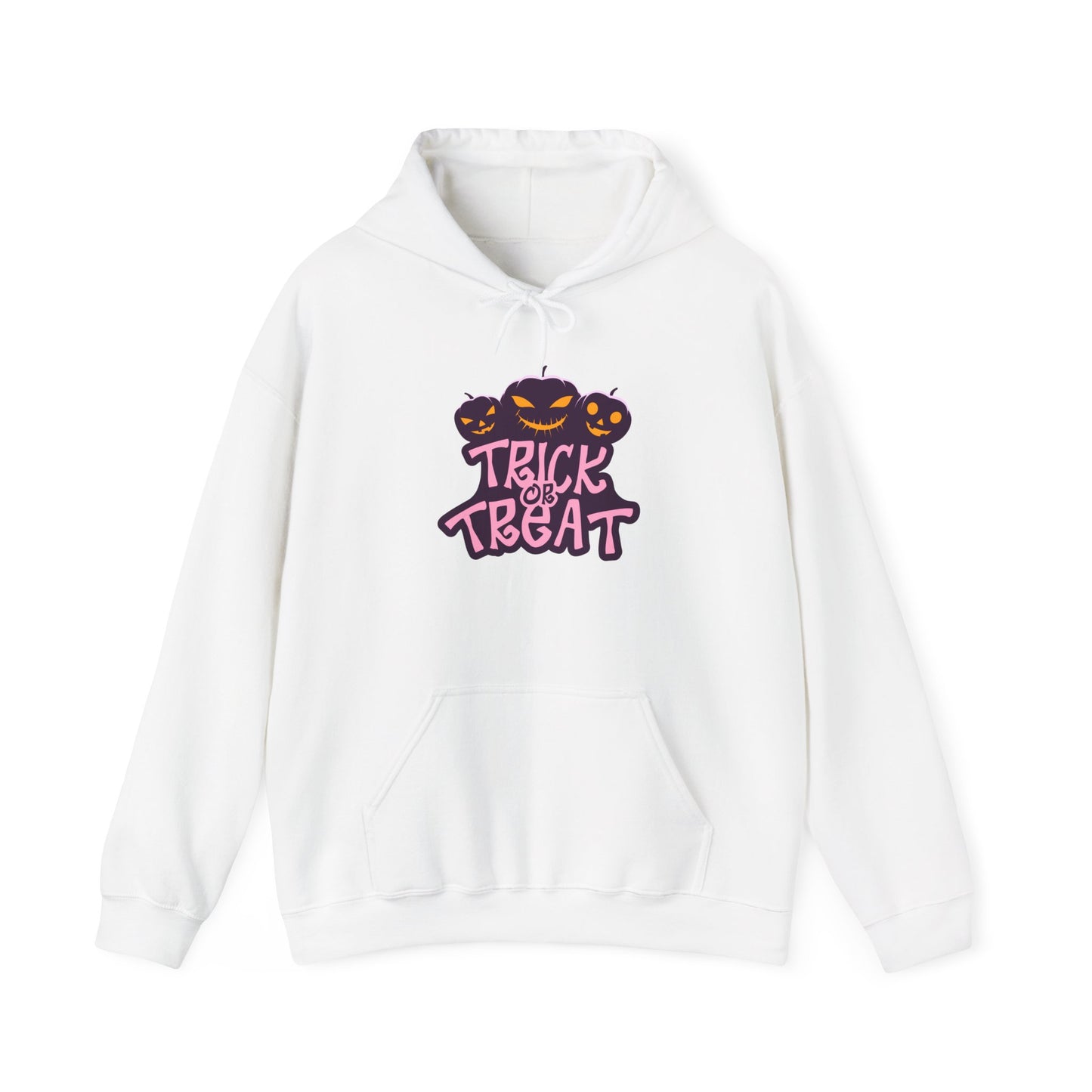 Halloween Trick or Treat Hoodie, Cozy Unisex Sweatshirt, Perfect for Fall Celebrations, Spooky Season Apparel, Gift for Halloween Lovers