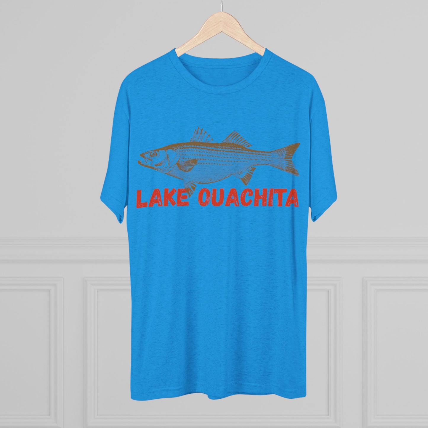 Lake Ouachita Fishing Tee, Unisex Crew Neck Shirt, Summer Lake Apparel, Gift for Fishermen, Outdoor Adventure T-Shirt, Lake House Style