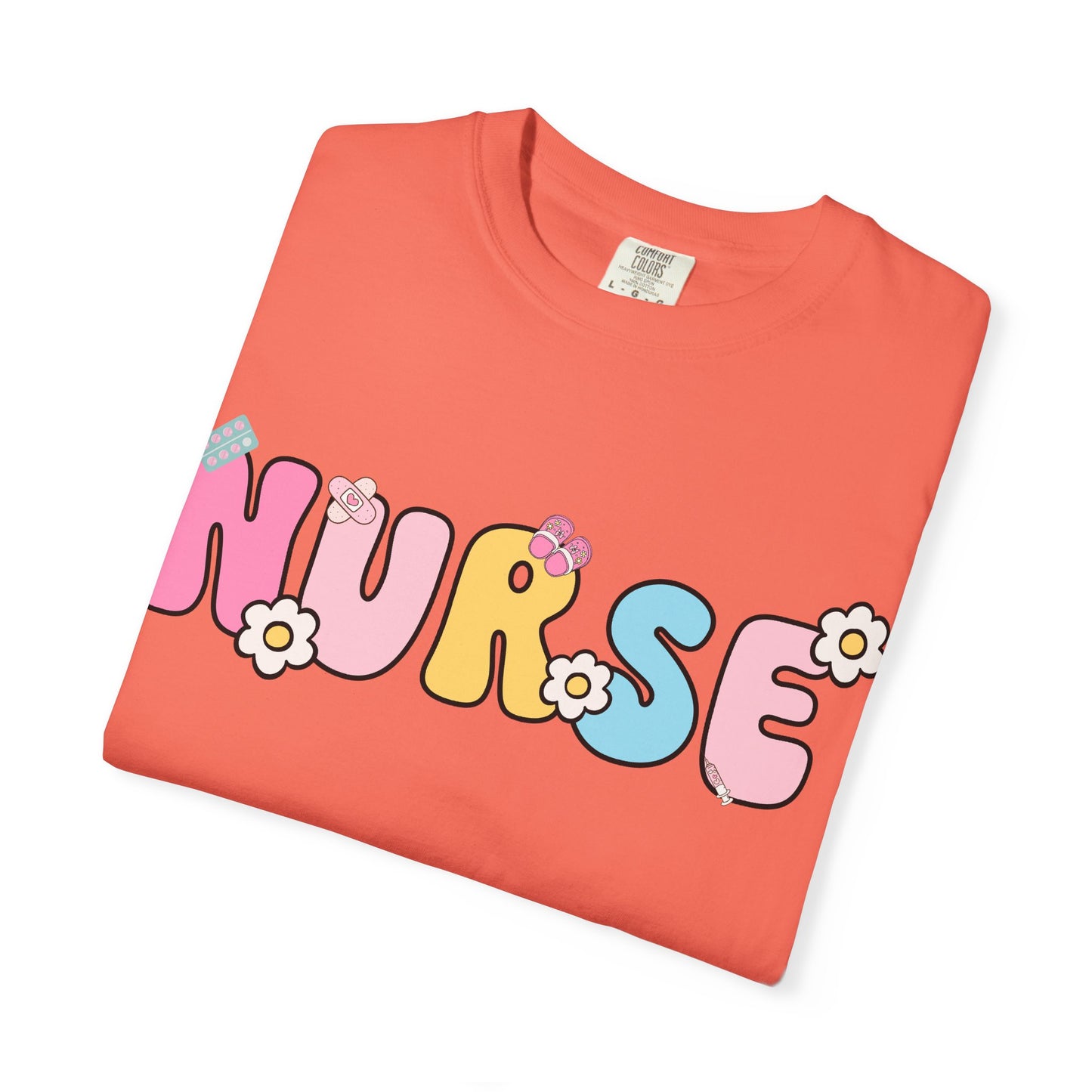 Playful Nurse T-Shirt - Fun Gift for Healthcare Workers, Floral Design, Birthday Present, Nurse Appreciation Week, Casual Wear
