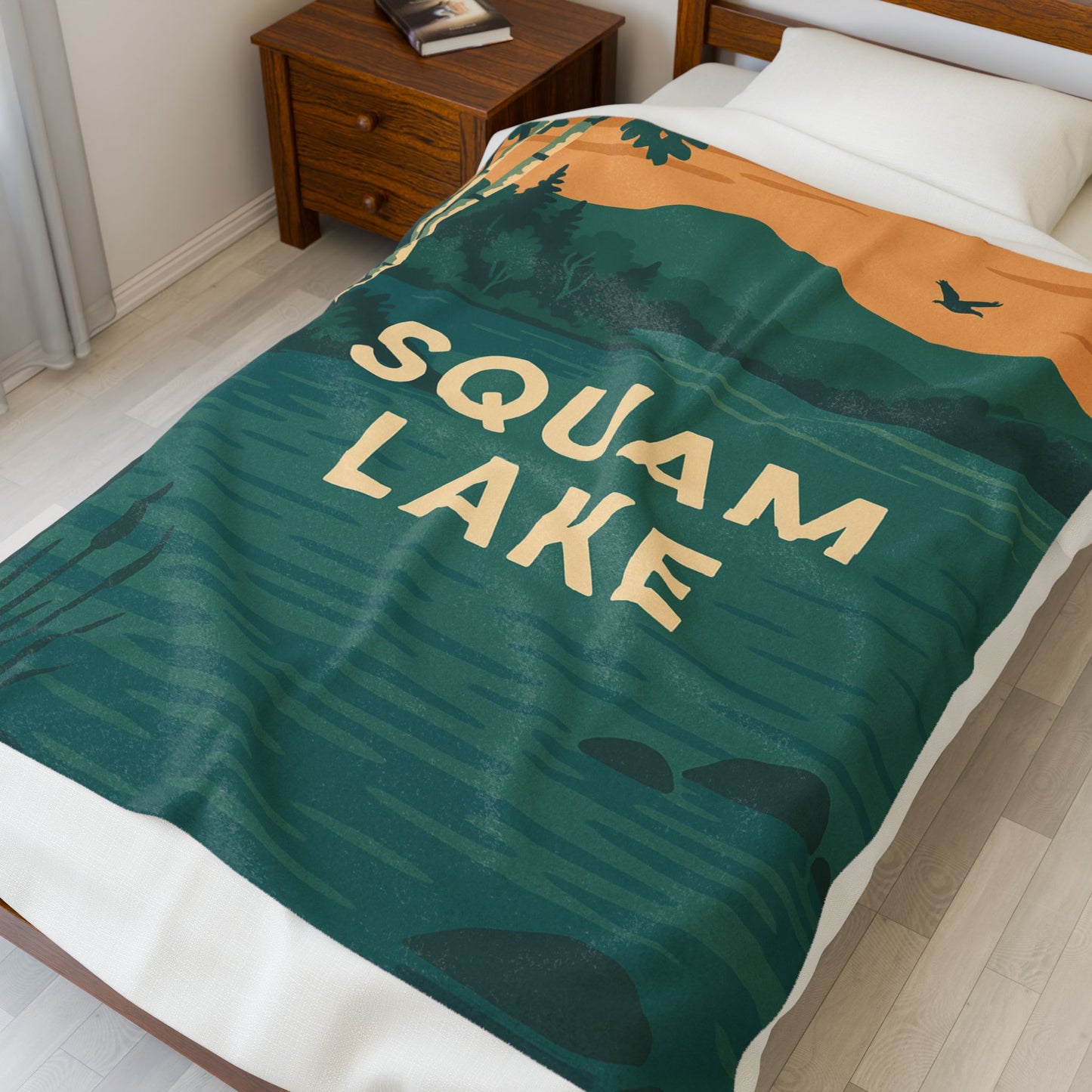 Squam Lake Velveteen Plush Blanket