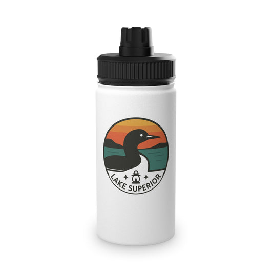Lake Superior Stainless Steel Water Bottle, Sports Lid