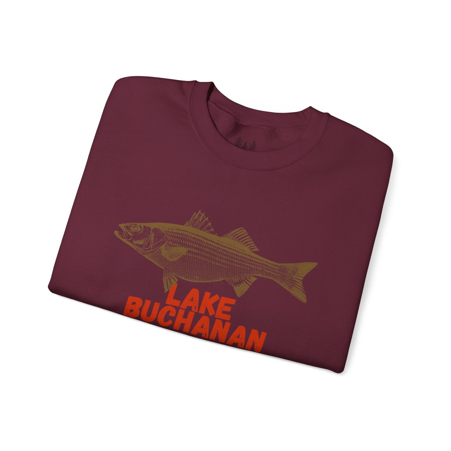 Lake Buchanan Fishing Sweatshirt, Unisex Crewneck, Casual Wear, Gift for Fishermen, Outdoor Apparel, Lake House Cozy