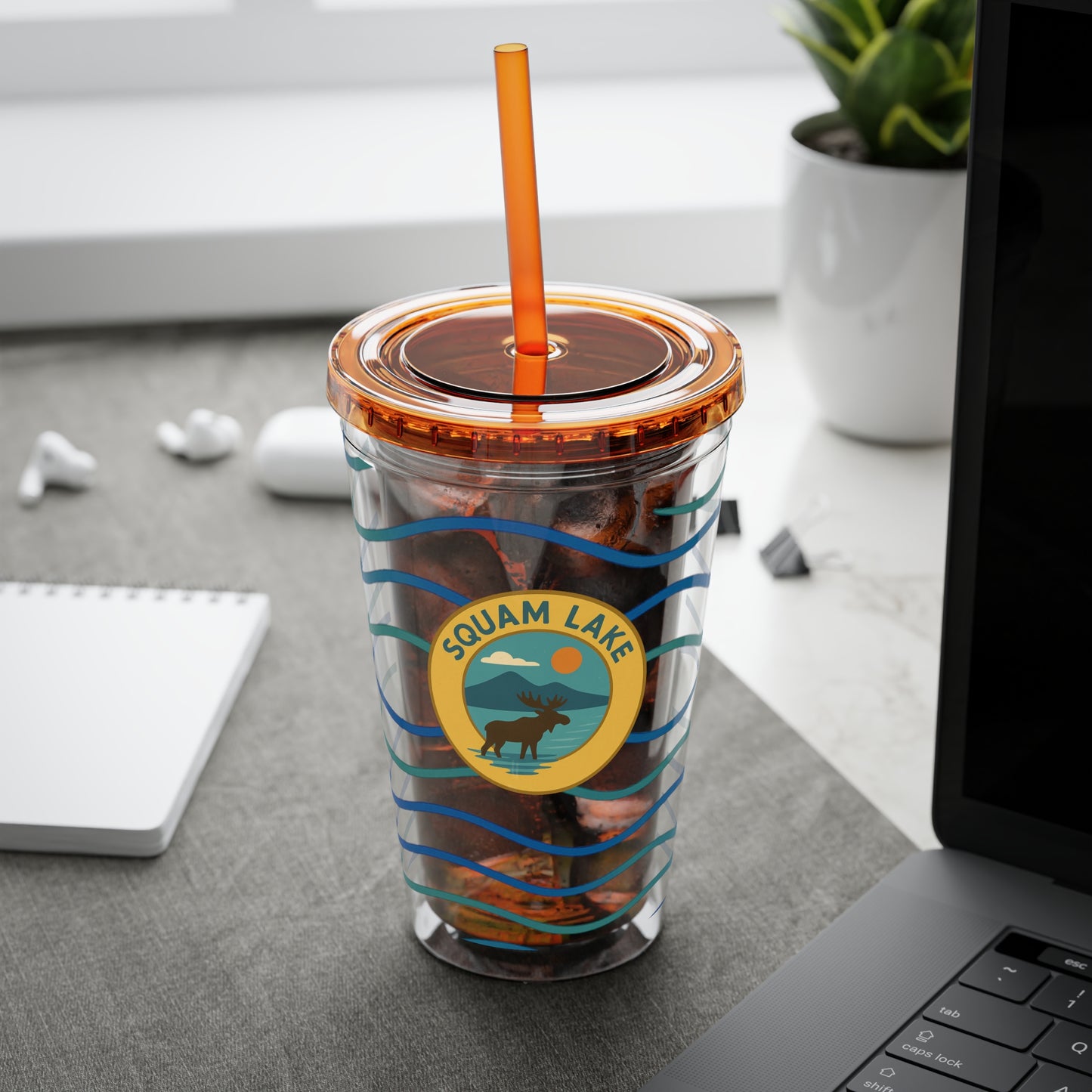 Sunsplash Tumbler, 16oz Clear Drink Cup for Outdoor Adventures, Customizable Travel Mug, Perfect for Summer Fun, Eco-Friendly Beverage [...]