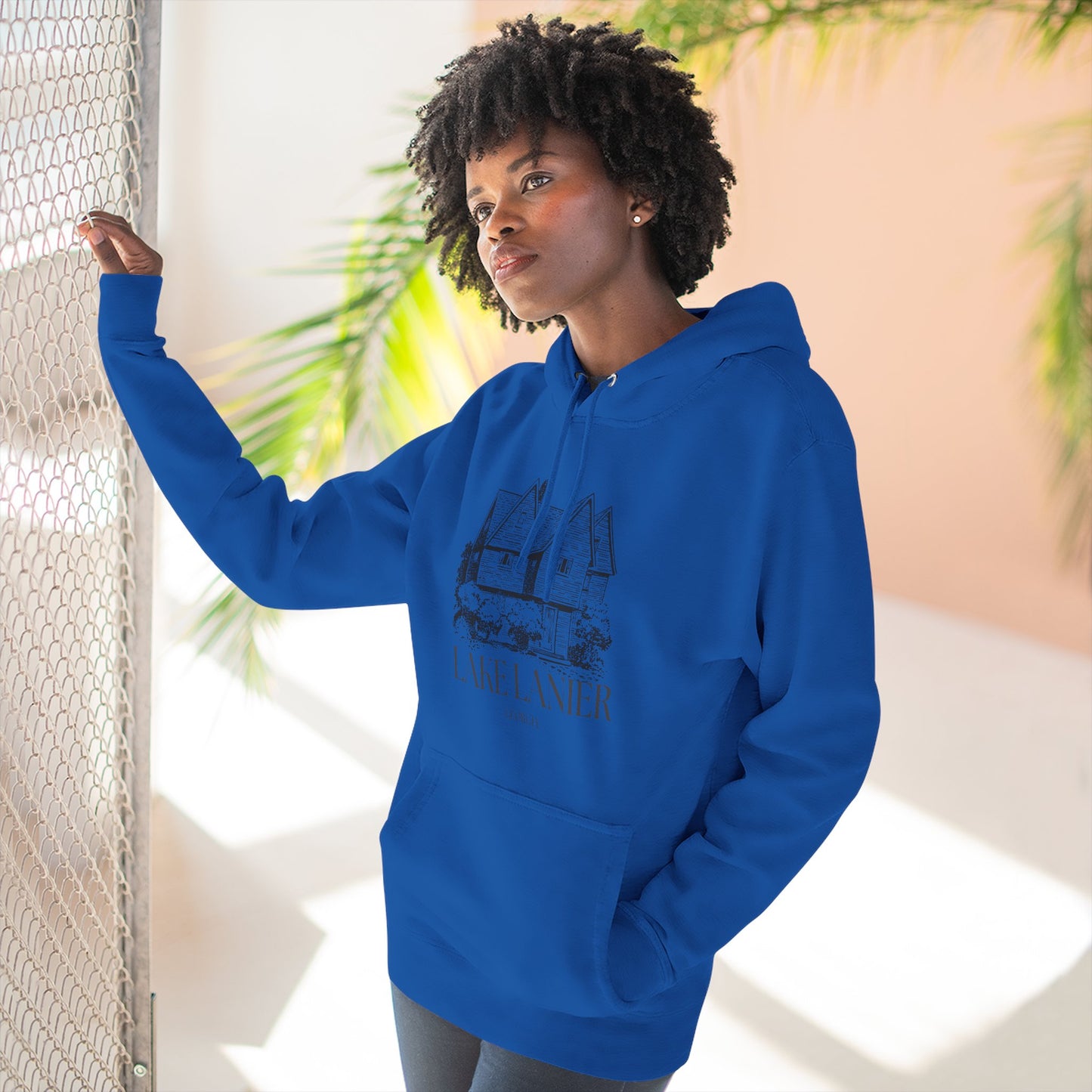 Cozy Lake Lanier Fleece Hoodie - Perfect for Relaxing, Outdoor Adventures, Gifts for Nature Lovers, Fall and Winter Apparel