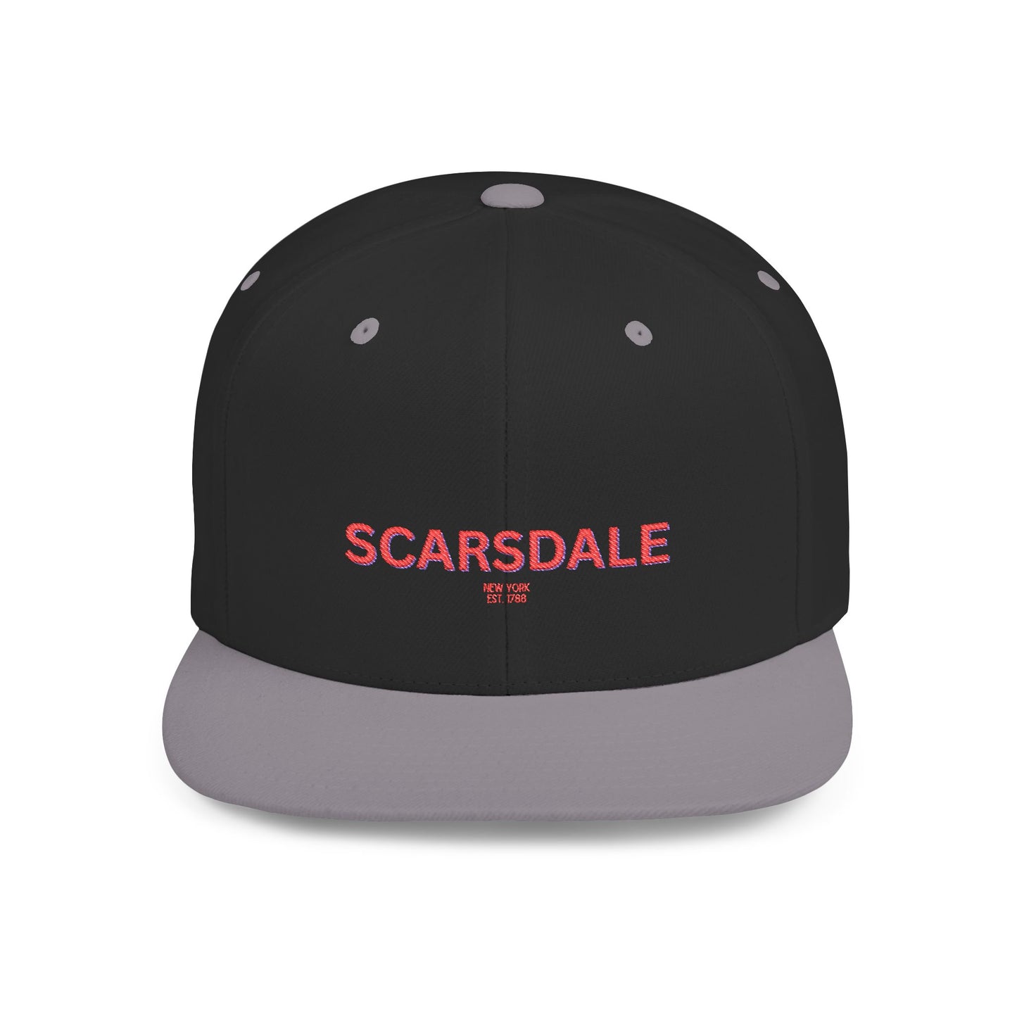 Scarsdale Stylish Flat Bill Snapback Hat with Scarsdale Design, Perfect for Casual Outings, Streetwear, Gifts, Festivals, Everyday Wear