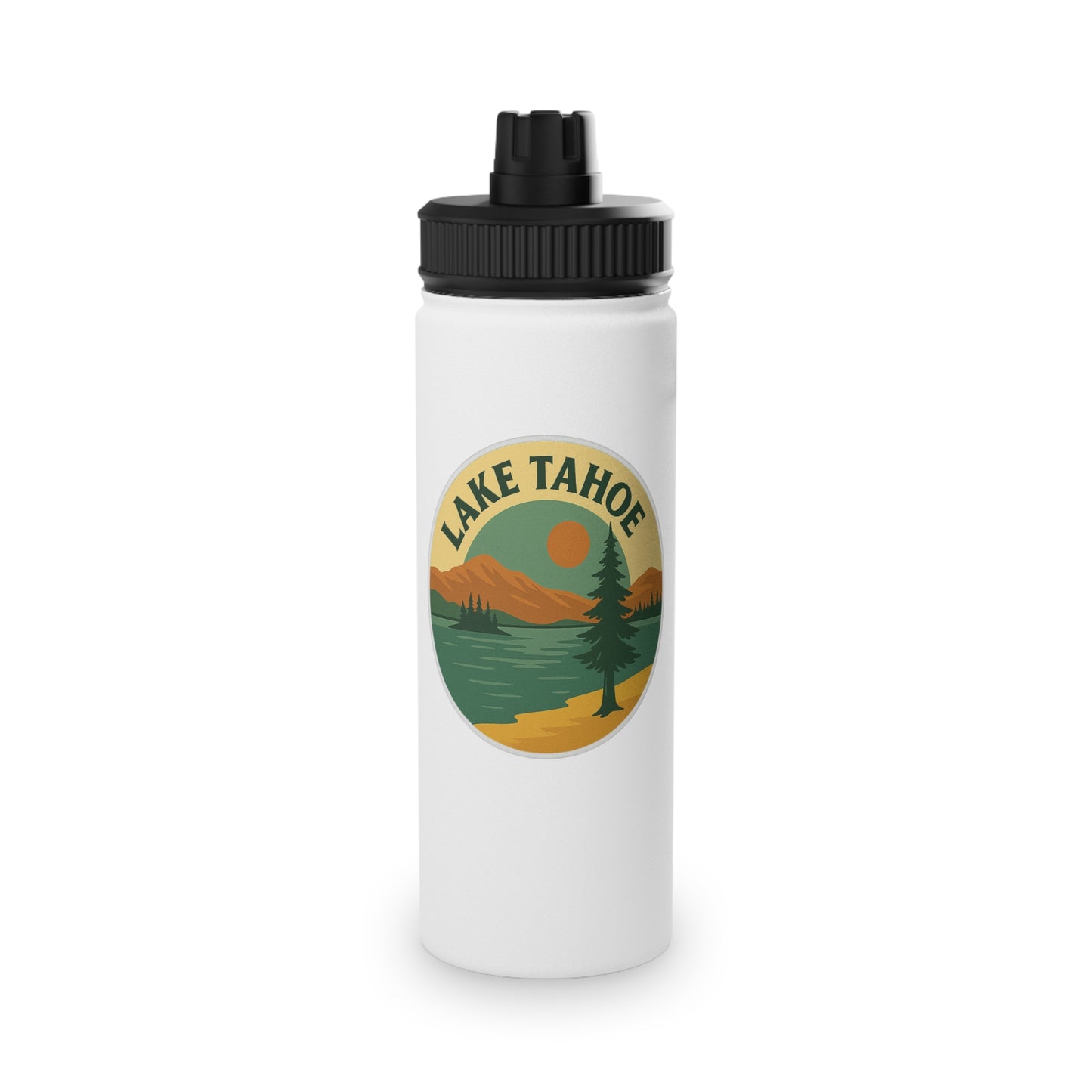 Lake Tahoe Stainless Steel Water Bottle, Sports Lid