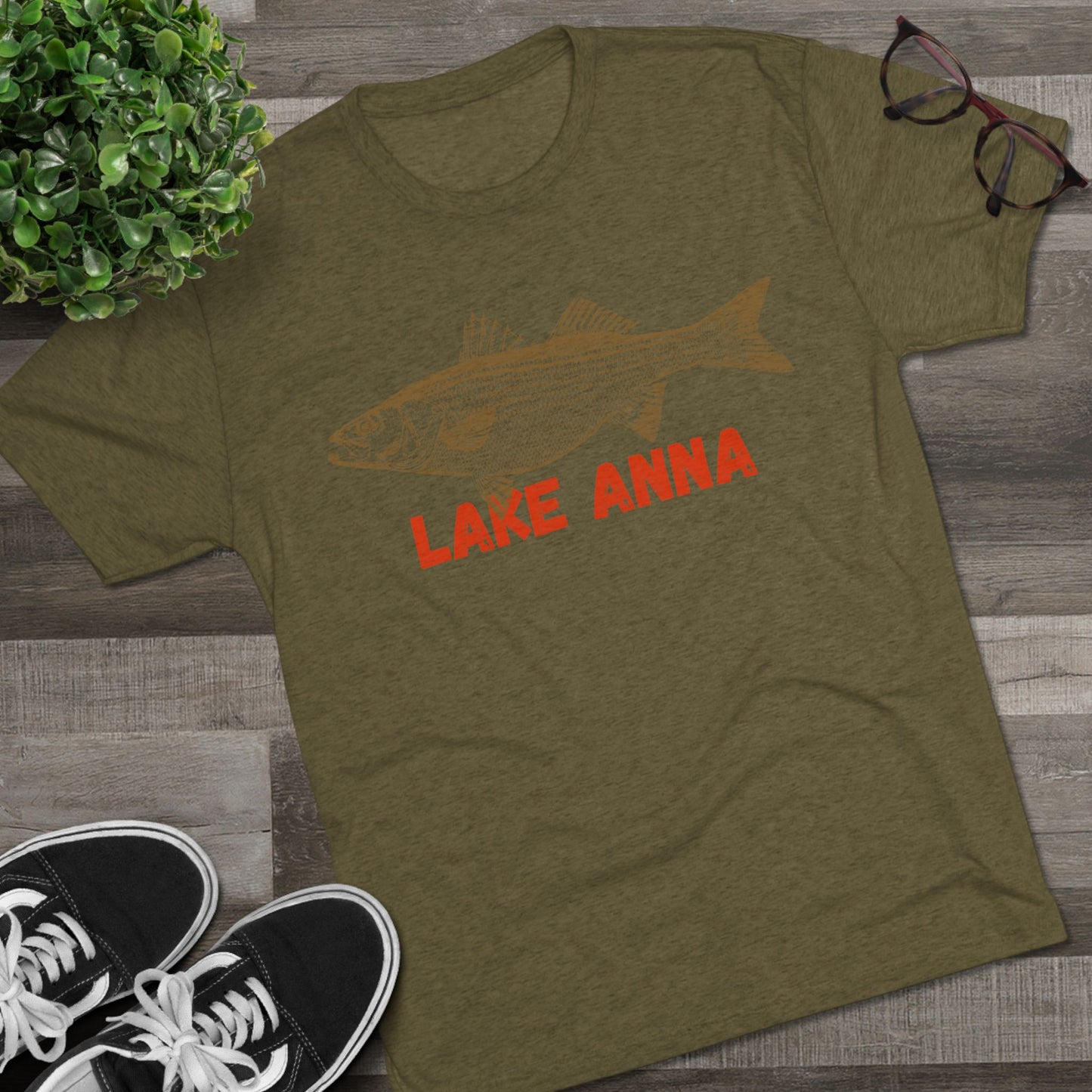 Lake Anna Fishing Tee, Unisex Crew Neck Shirt, Summer Lake Apparel, Gift for Fishermen, Outdoor Adventure T-Shirt, Lake House Style