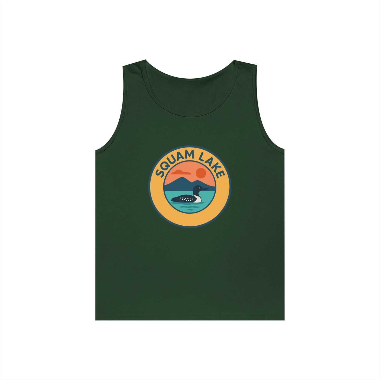 Squam Lake Vintage Unisex Heavy Cotton Tank Top, Summer Shirt, Lake Apparel, Outdoor Activity, Gift for Nature Lovers