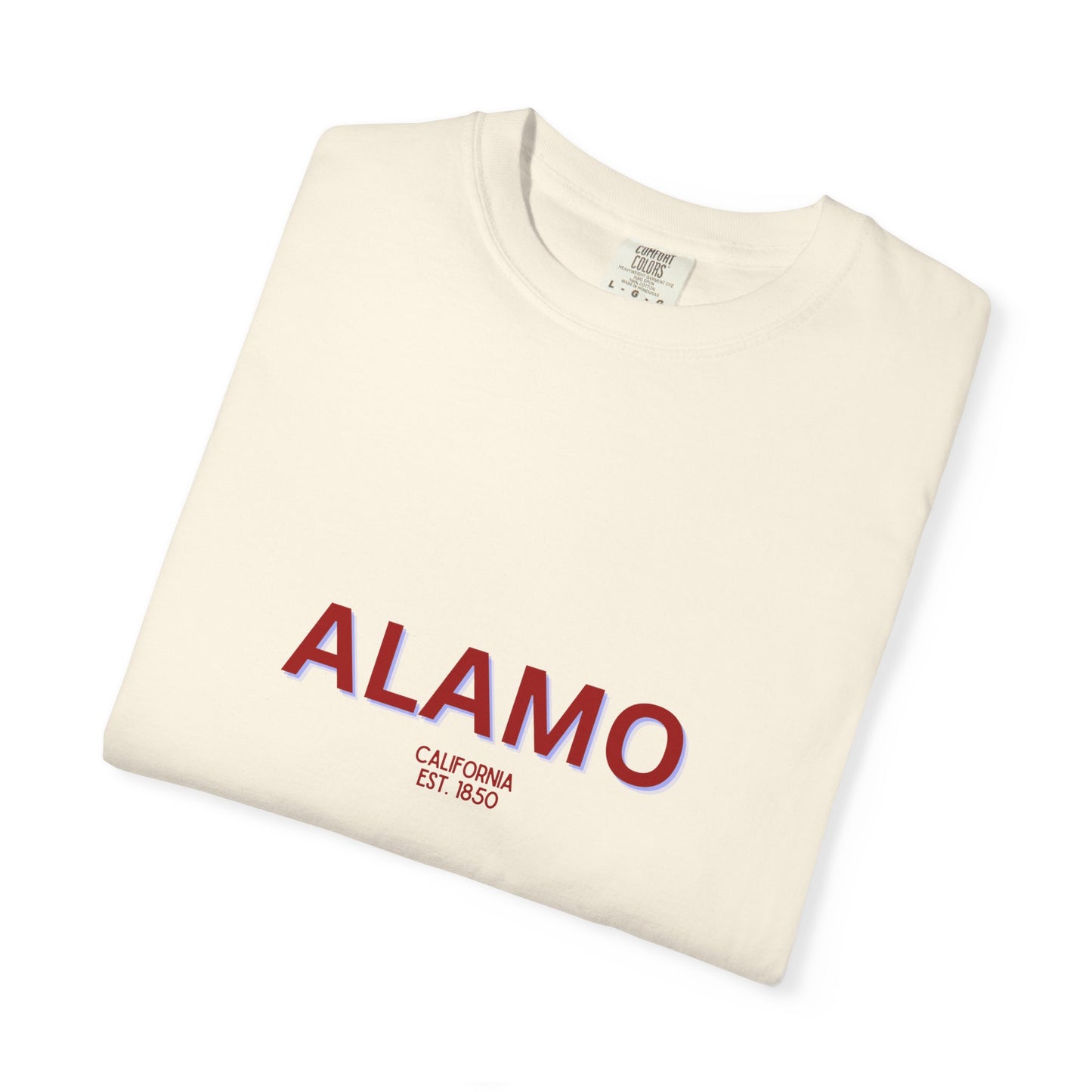 Alamo Garment-Dyed Unisex T-Shirt, Casual Tee, Vintage Style Shirt, Everyday Wear, Birthday Gift, Unique Apparel