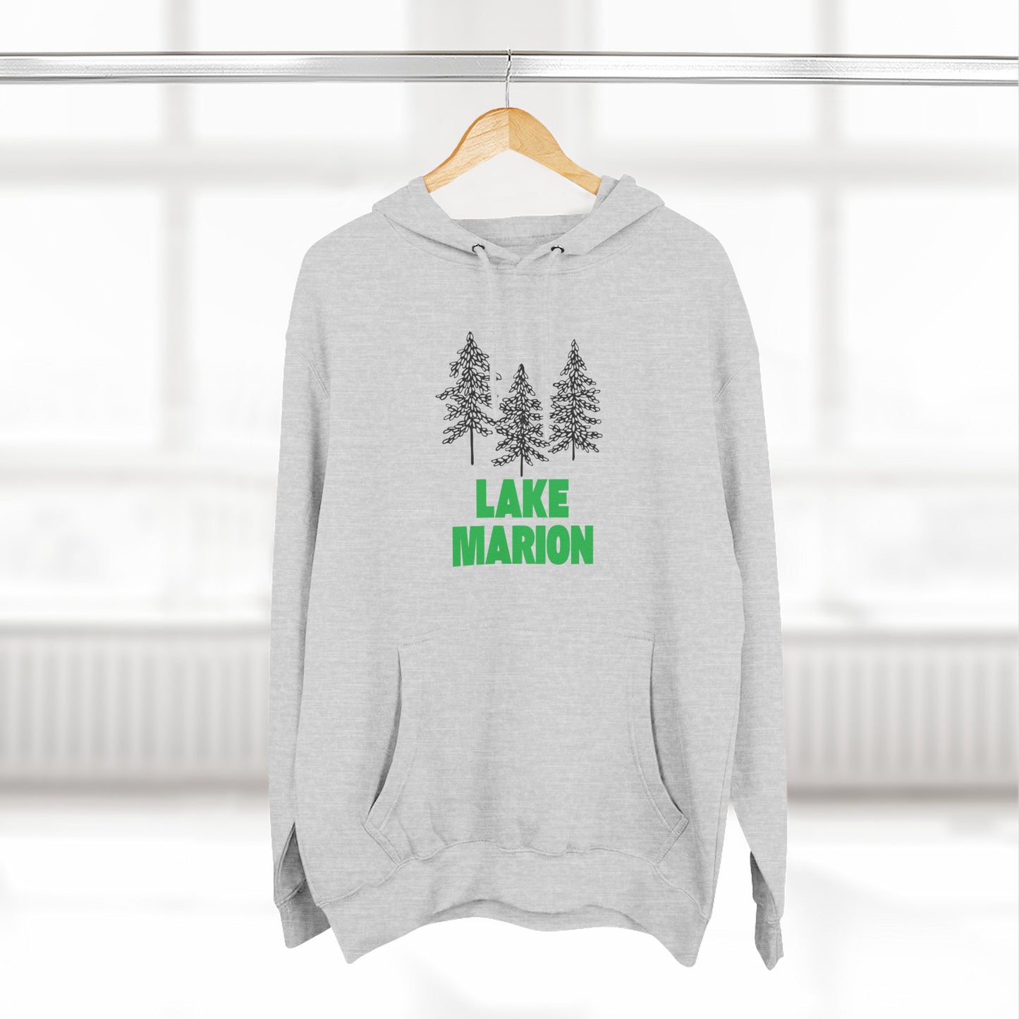 Lake Marion Fleece Hoodie, Cozy Sweatshirt, Outdoor Adventure Wear, Unique Gift for Lake Lovers, Perfect for Fall and Winter