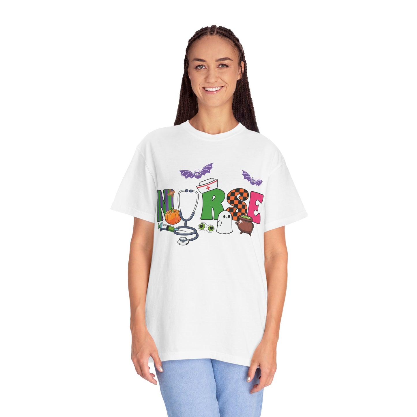 Halloween Nurse T-Shirt, Cute Nurse Shirt, Unisex Halloween Tee, Gift for Nurses, Spooky Nursing Apparel, Funny Healthcare Shirt