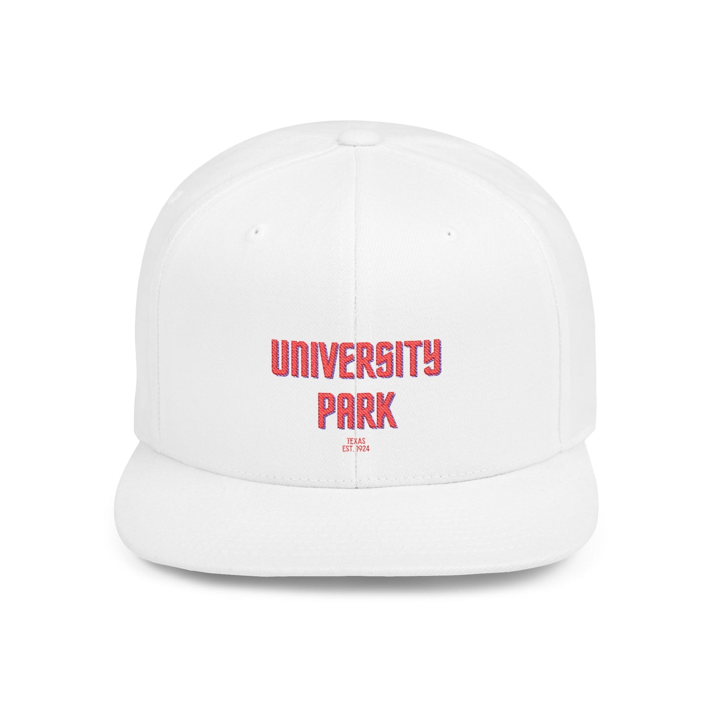 University Park Stylish Flat Bill Snapback Hat with Design, Perfect for Casual Outings, Streetwear, Gifts, Festivals, Everyday Wear