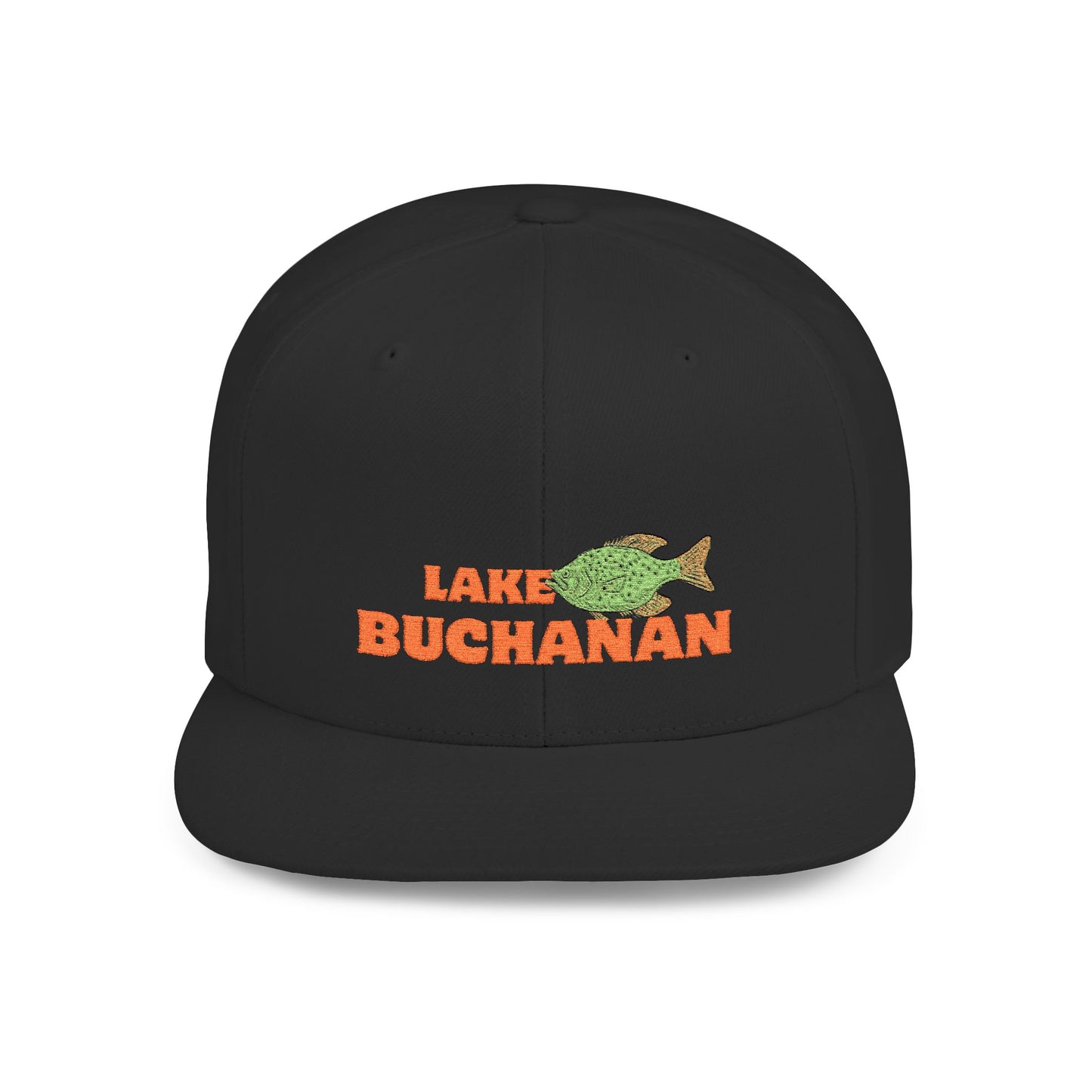 Lake Buchanan Fish Flat Bill Snapback Hat, Fishing Cap, Outdoor Gear, Lake House Gift, Summer Accessories, Stylish Headwear
