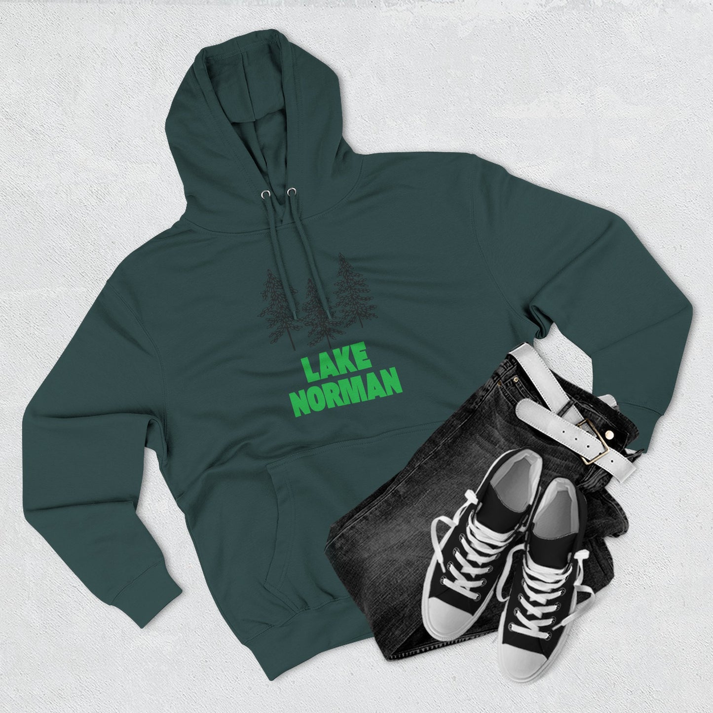 Lake Norman Fleece Hoodie, Cozy Sweatshirt, Outdoor Adventure Wear, Unique Gift for Lake Lovers, Perfect for Fall and Winter