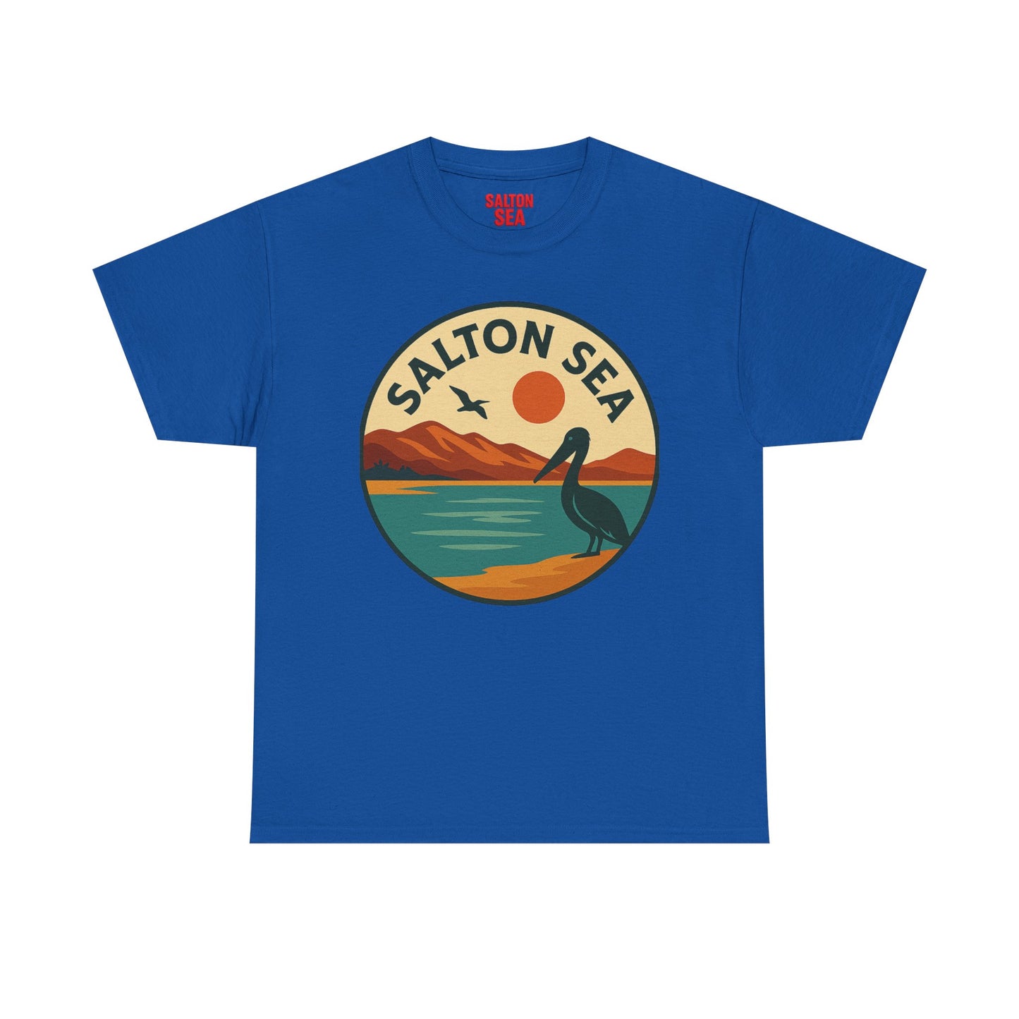 Salton Sea Graphic Tee | Unisex Heavy Cotton T-Shirt, Nature Lover Gift, Lake Adventure Shirt, Outdoor Apparel, Vintage Lake Design