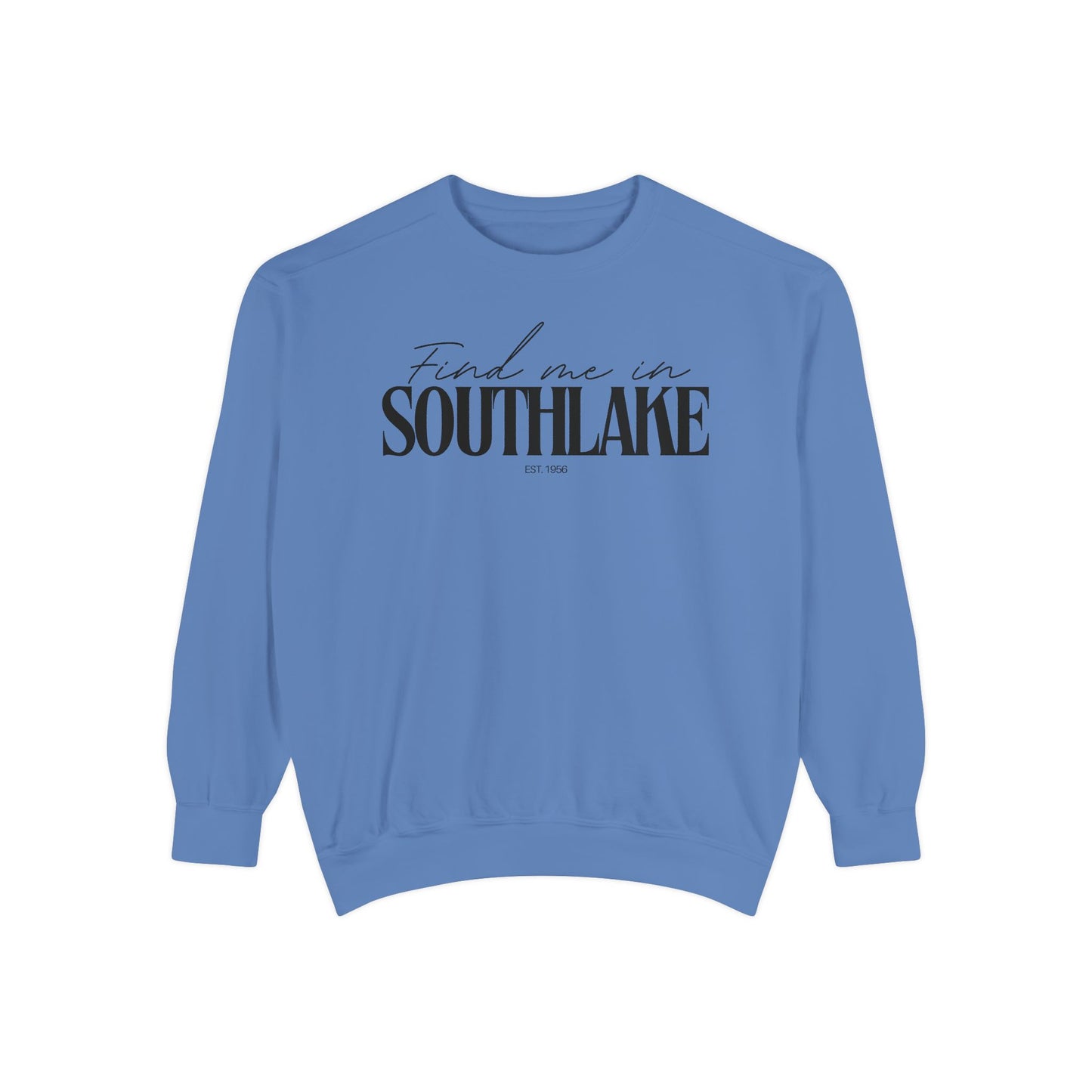 Southlake Cozy Sweatshirt, Unisex Garment-Dyed Crew, Casual Wear, Gift for Friends, Fall Fashion, Lounge Style